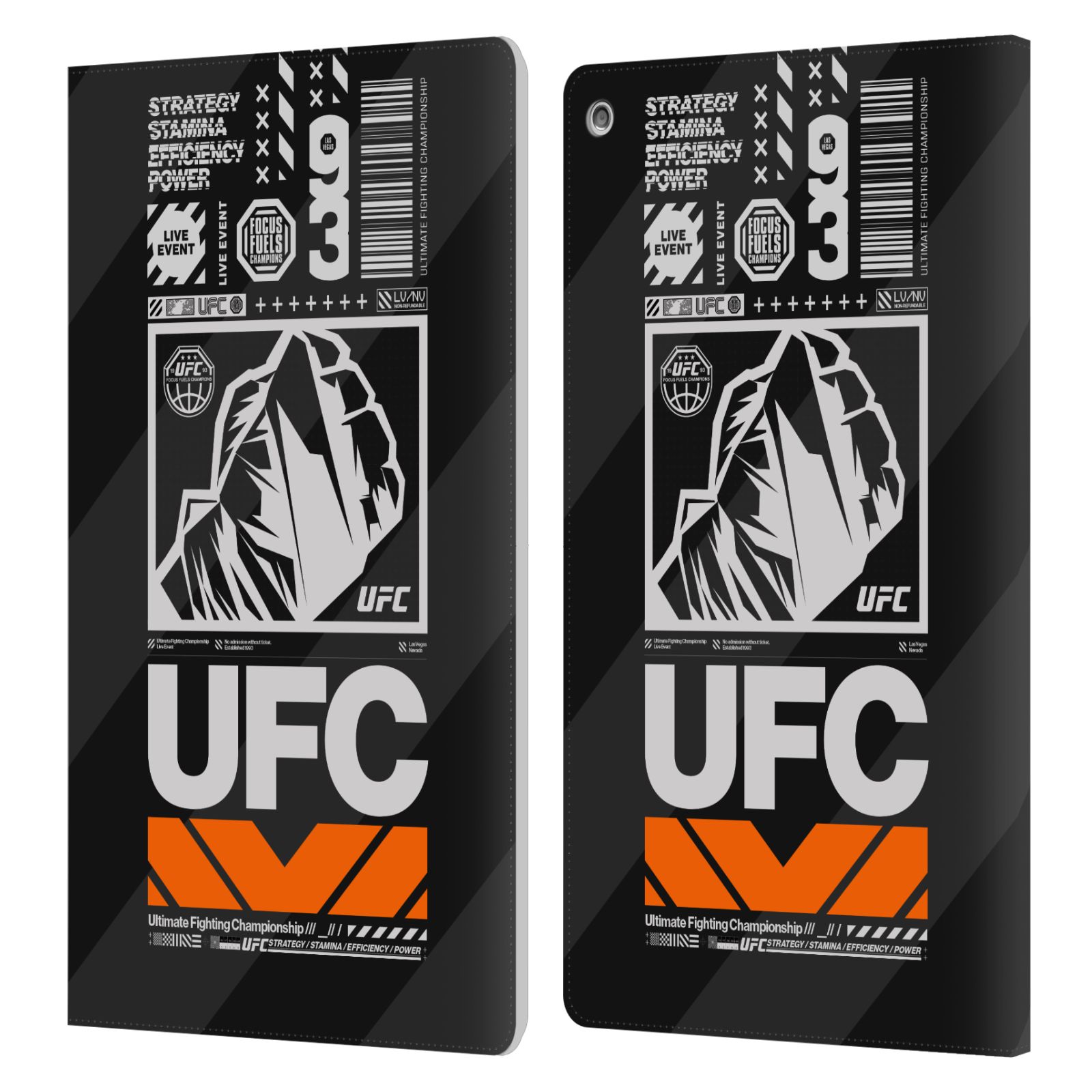 OFFICIAL UFC LOGO GRAPHICS LEATHER BOOK WALLET CASE COVER FOR AMAZON FIRE - 第 9/9 張圖片