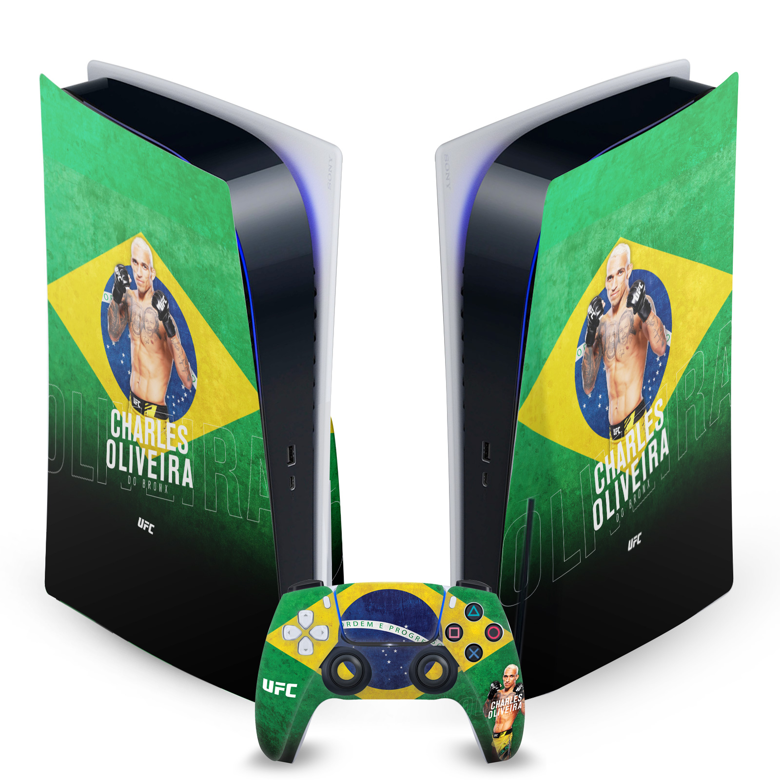 OFFICIAL UFC CHARLES OLIVEIRA VINYL SKIN DECAL FOR SONY PS5 DISC EDITION BUNDLE