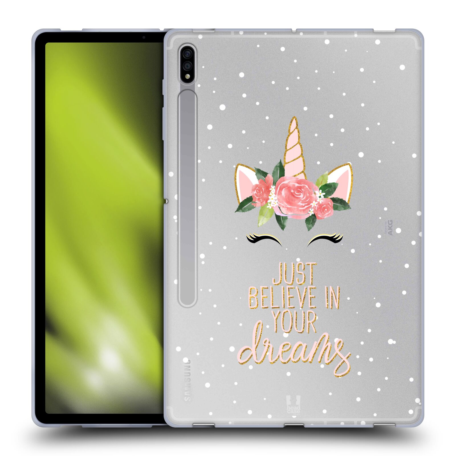 HEAD CASE DESIGNS UNICORN FLOWERS SOFT GEL CASE FOR SAMSUNG TABLETS 1 - Picture 8 of 10