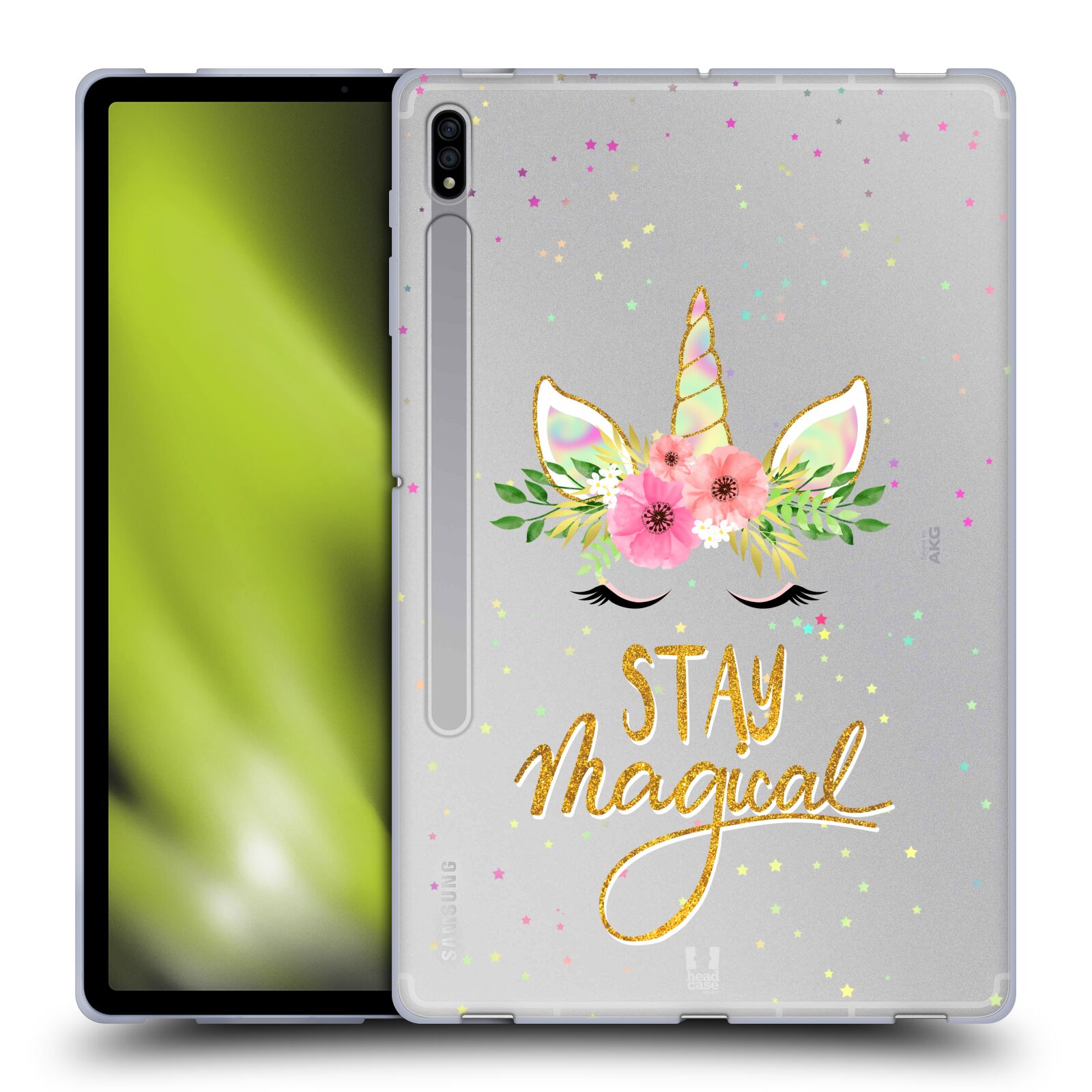 HEAD CASE DESIGNS UNICORN FLOWERS SOFT GEL CASE FOR SAMSUNG TABLETS 1 - Picture 9 of 10