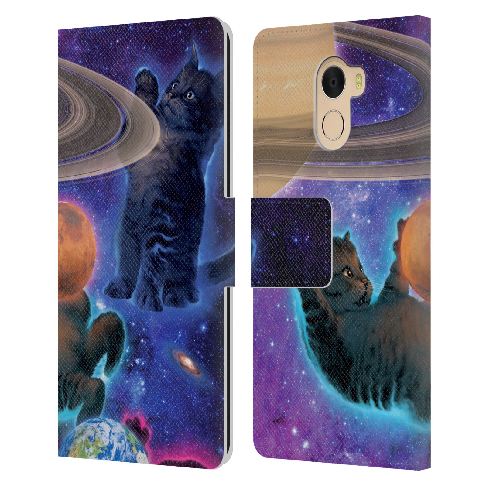 OFFICIAL VINCENT HIE FELIDAE LEATHER BOOK WALLET CASE FOR WILEYFOX & ESSENTIAL - Picture 9 of 11