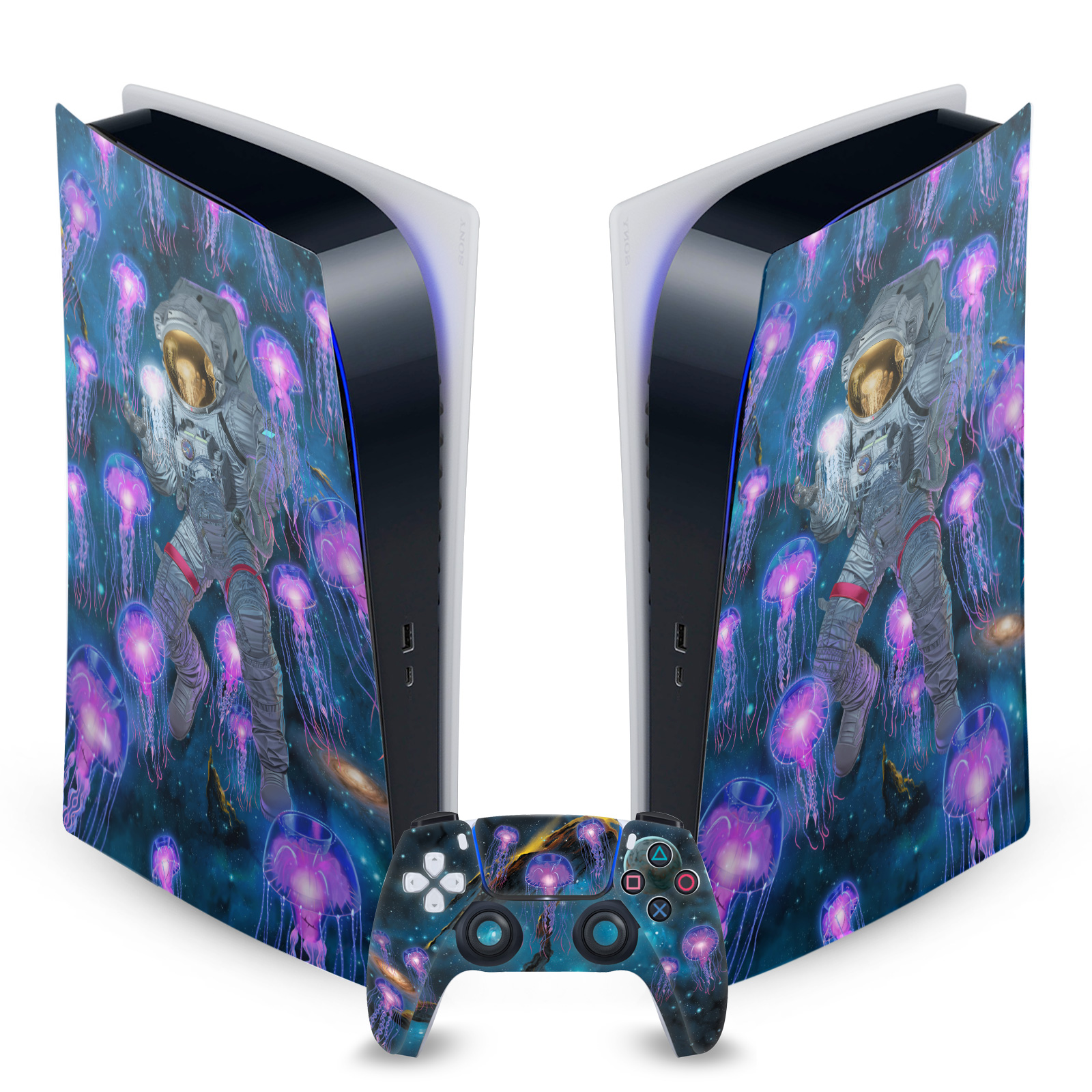 VINCENT HIE COSMIC WONDER VINYL SKIN DECAL FOR SONY PS5 DIGITAL EDITION BUNDLE