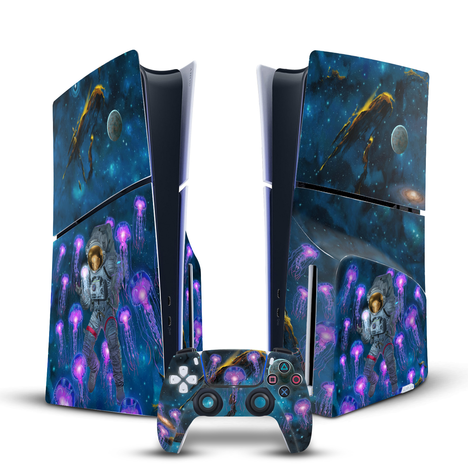 VINCENT HIE COSMIC WONDER VINYL SKIN FOR SONY PS5 SLIM DISC CONSOLE & CONTROLLER