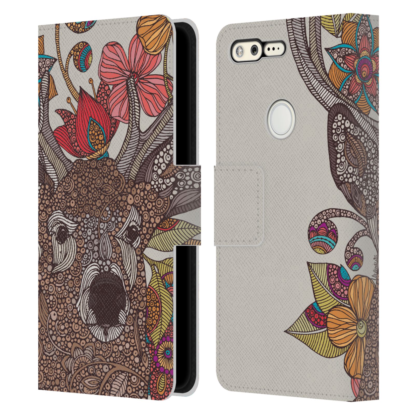 OFFICIAL VALENTINA ANIMALS AND FLORAL LEATHER BOOK WALLET CASE FOR GOOGLE PHONES - Picture 8 of 20