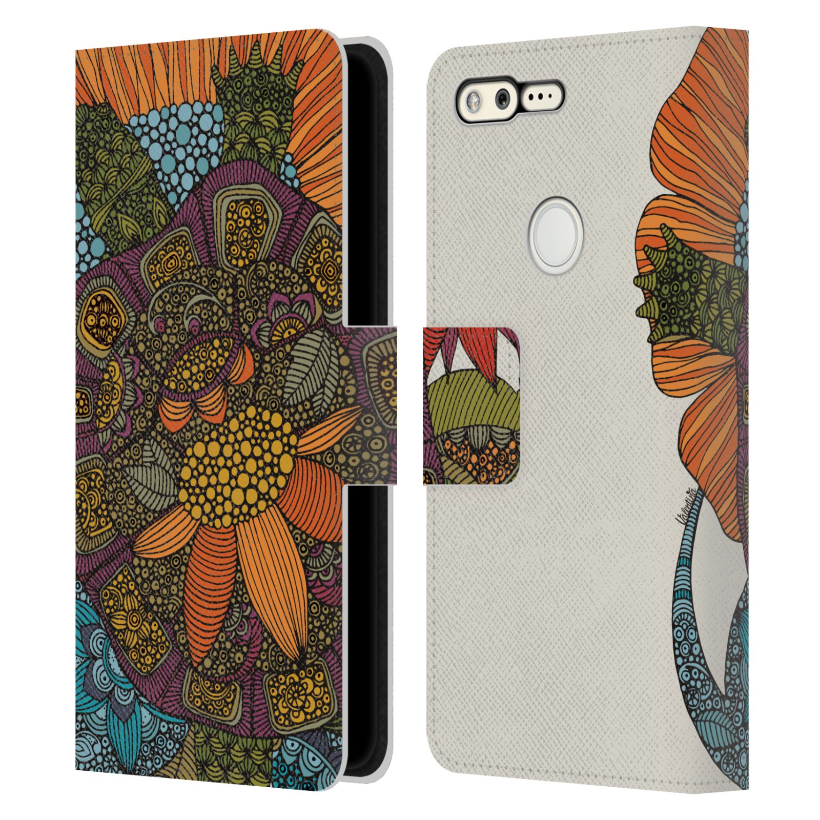 OFFICIAL VALENTINA ANIMALS AND FLORAL LEATHER BOOK WALLET CASE FOR GOOGLE PHONES - Picture 19 of 20