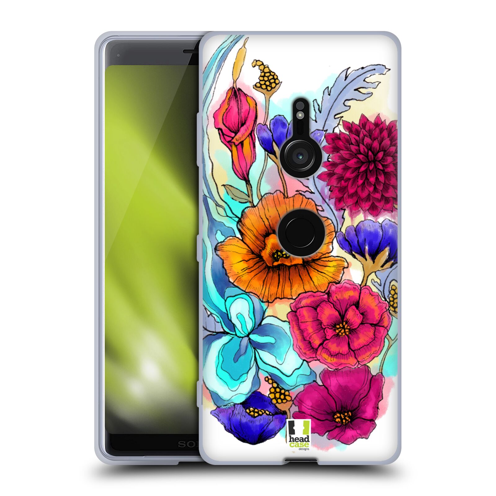 HEAD CASE DESIGNS WATERCOLOURED FLOWERS SOFT GEL CASE FOR SONY PHONES 1 - Picture 8 of 12