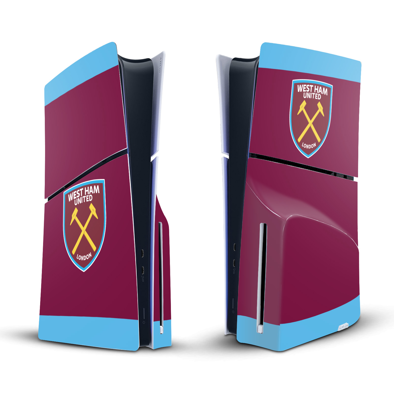 WEST HAM UNITED FC ART VINYL SKIN FOR SONY PS5 SLIM DISC EDITION CONSOLE