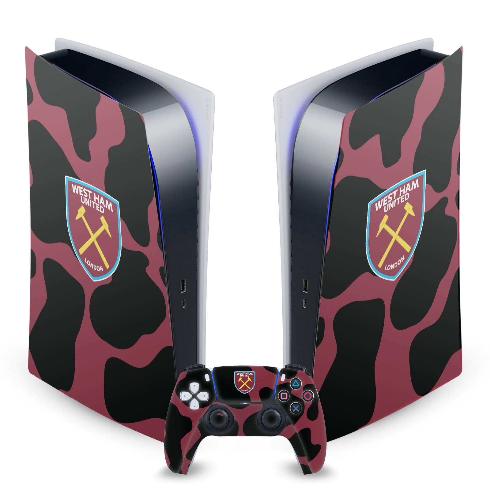 OFFICIAL WEST HAM UNITED FC ART VINYL SKIN FOR SONY PS5 DIGITAL EDITION BUNDLE