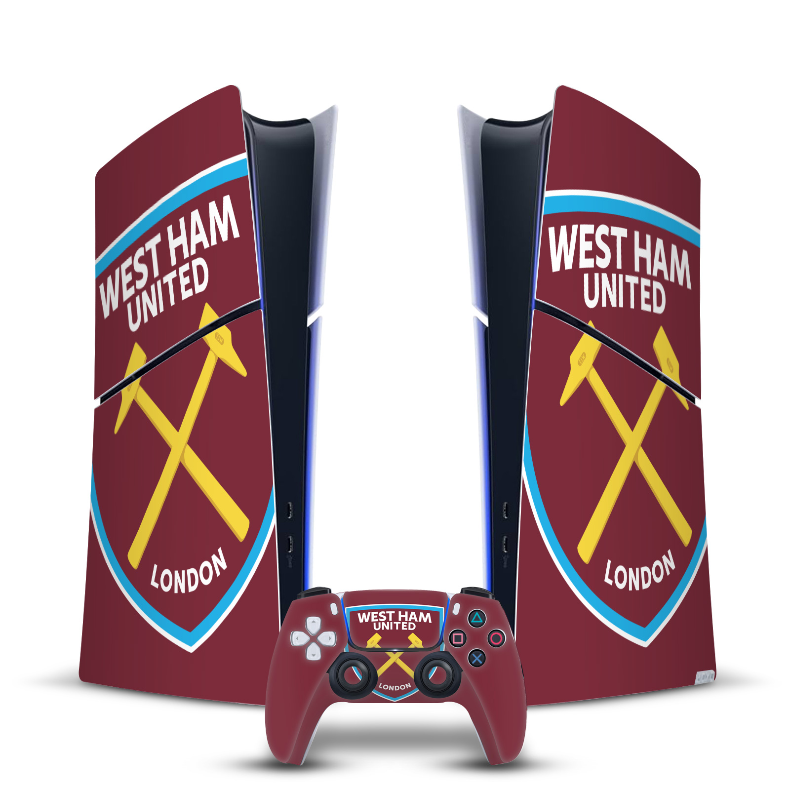 WEST HAM UNITED FC ART VINYL SKIN FOR PS5 SLIM DIGITAL CONSOLE & CONTROLLER