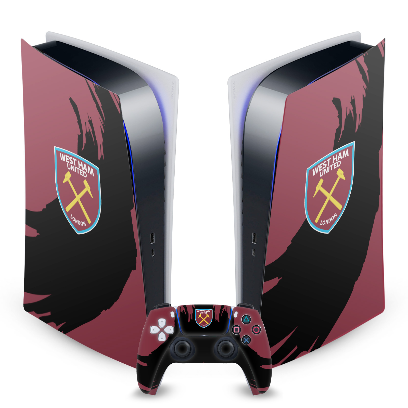 OFFICIAL WEST HAM UNITED FC ART VINYL SKIN FOR SONY PS5 DIGITAL EDITION BUNDLE