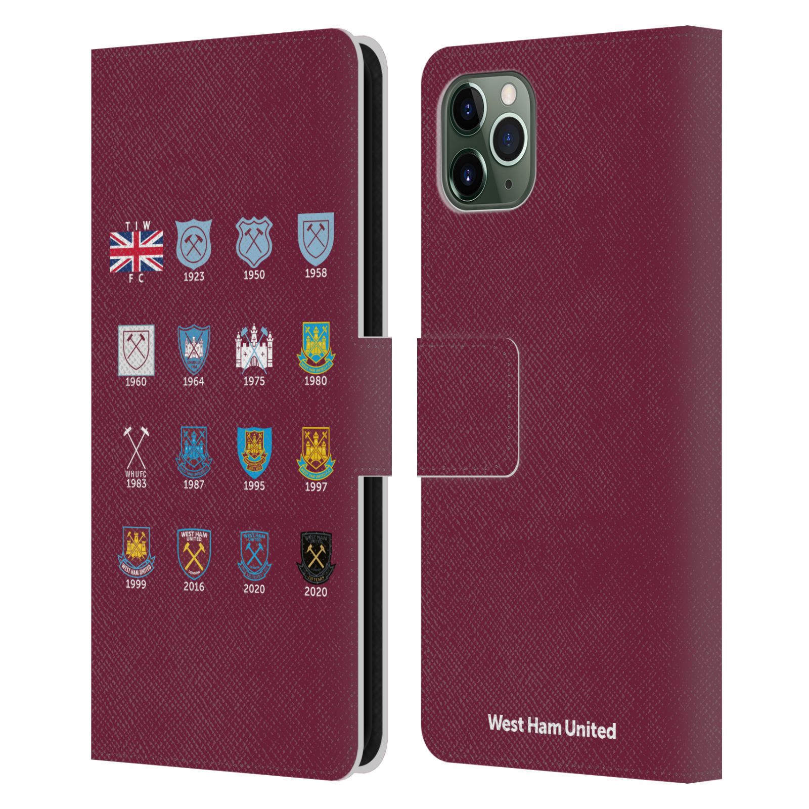 WEST HAM UNITED FC CREST HISTORY LEATHER BOOK CASE FOR APPLE iPHONE PHONES - Picture 10 of 12