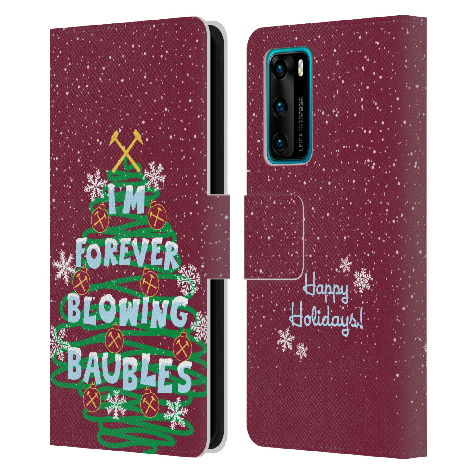 FUNDA OFICIAL DE LA BILLETERA DEL LIBRO DE CUERO NAVIDEÑO DEL WEST HAM UNITED FC PARA TELÉFONOS HUAWEI - Imagen 9 de 11