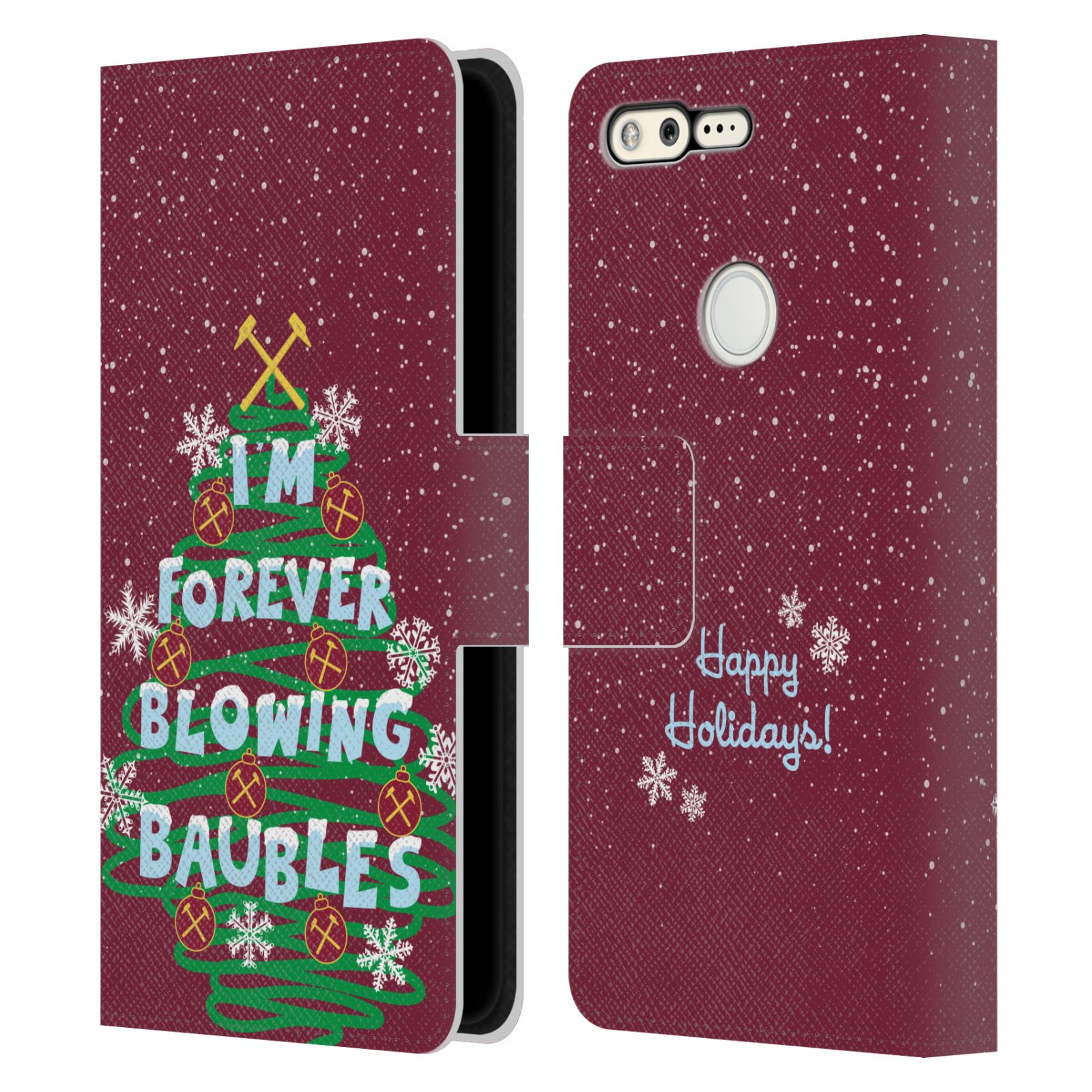 OFFICIAL WEST HAM UNITED FC CHRISTMAS LEATHER BOOK WALLET CASE FOR GOOGLE PHONES - 第 9/11 張圖片