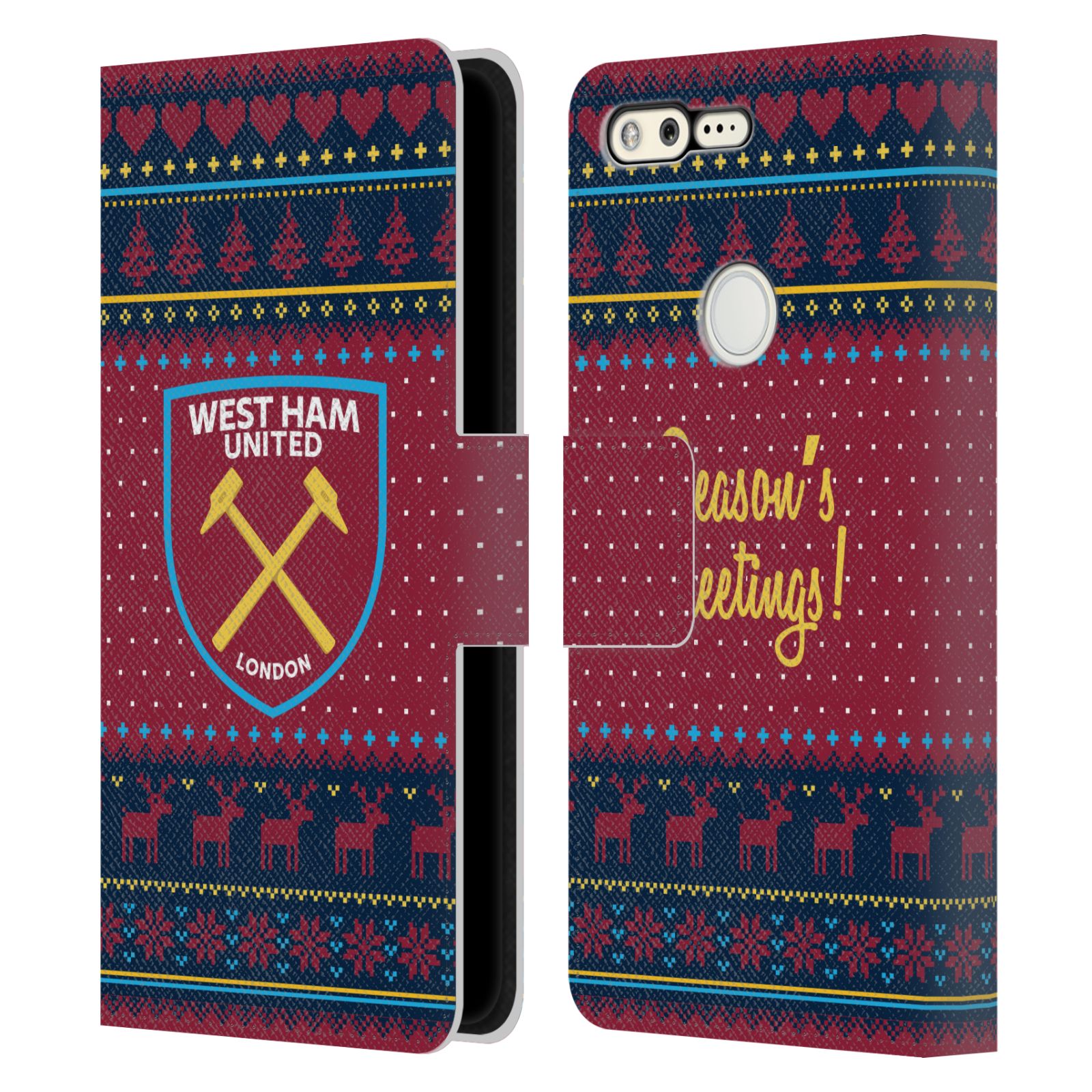 OFFICIAL WEST HAM UNITED FC CHRISTMAS LEATHER BOOK WALLET CASE FOR GOOGLE PHONES - 第 8/11 張圖片