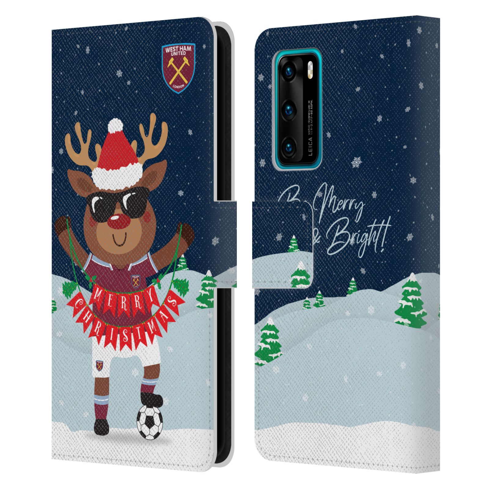 FUNDA OFICIAL DE LA BILLETERA DEL LIBRO DE CUERO NAVIDEÑO DEL WEST HAM UNITED FC PARA TELÉFONOS HUAWEI - Imagen 10 de 11