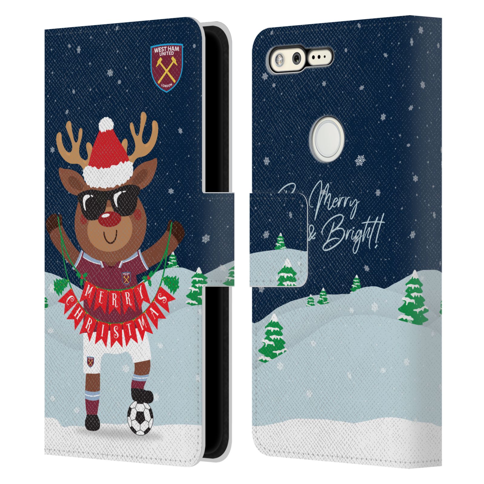 OFFICIAL WEST HAM UNITED FC CHRISTMAS LEATHER BOOK WALLET CASE FOR GOOGLE PHONES - 第 10/11 張圖片