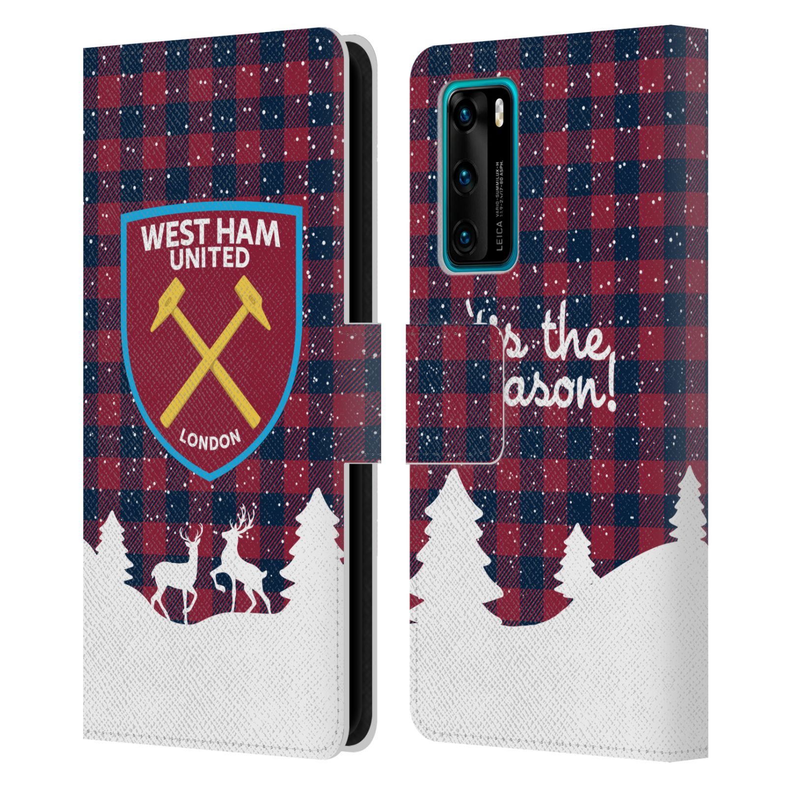 FUNDA OFICIAL DE LA BILLETERA DEL LIBRO DE CUERO NAVIDEÑO DEL WEST HAM UNITED FC PARA TELÉFONOS HUAWEI - Imagen 11 de 11