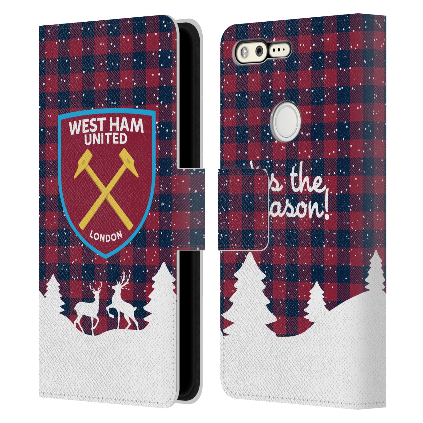 OFFICIAL WEST HAM UNITED FC CHRISTMAS LEATHER BOOK WALLET CASE FOR GOOGLE PHONES - 第 11/11 張圖片