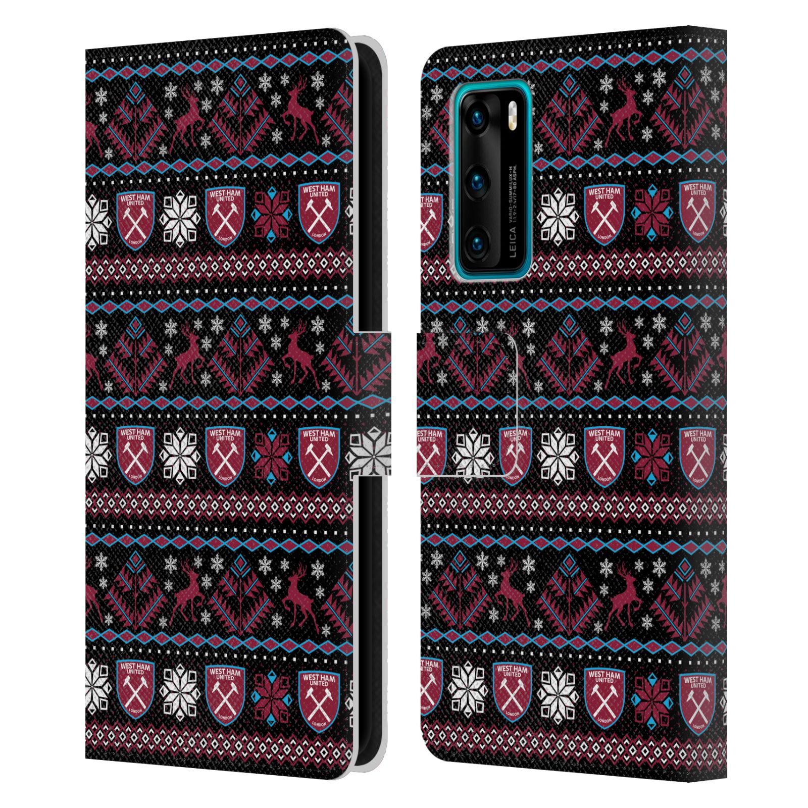 FUNDA OFICIAL DE LA BILLETERA DEL LIBRO DE CUERO NAVIDEÑO DEL WEST HAM UNITED FC PARA TELÉFONOS HUAWEI - Imagen 7 de 11