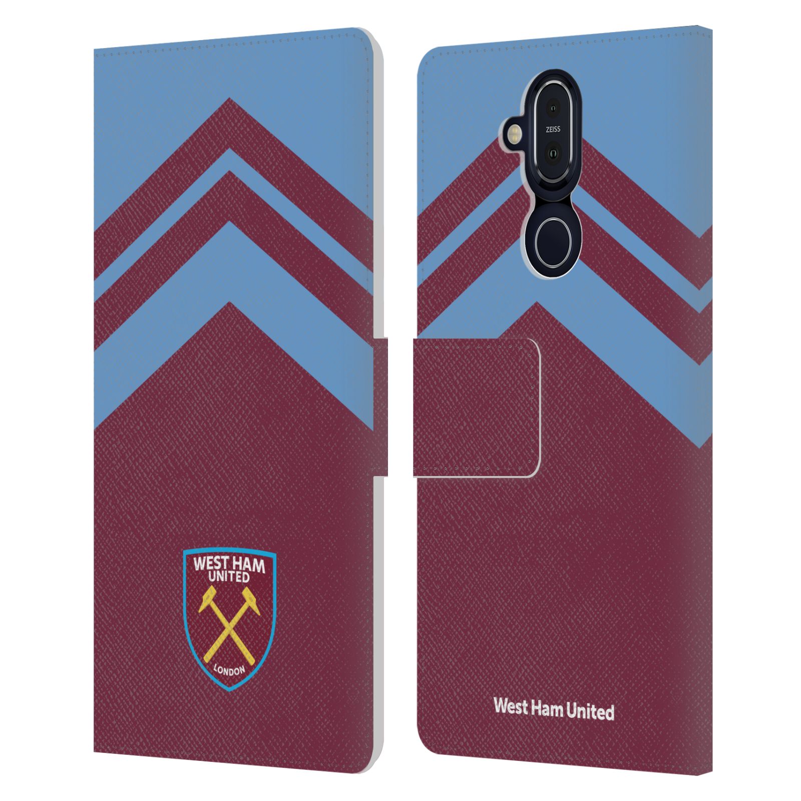 OFFICIAL WEST HAM UNITED FC CREST GRAPHICS LEATHER BOOK CASE FOR NOKIA PHONES - Picture 7 of 15