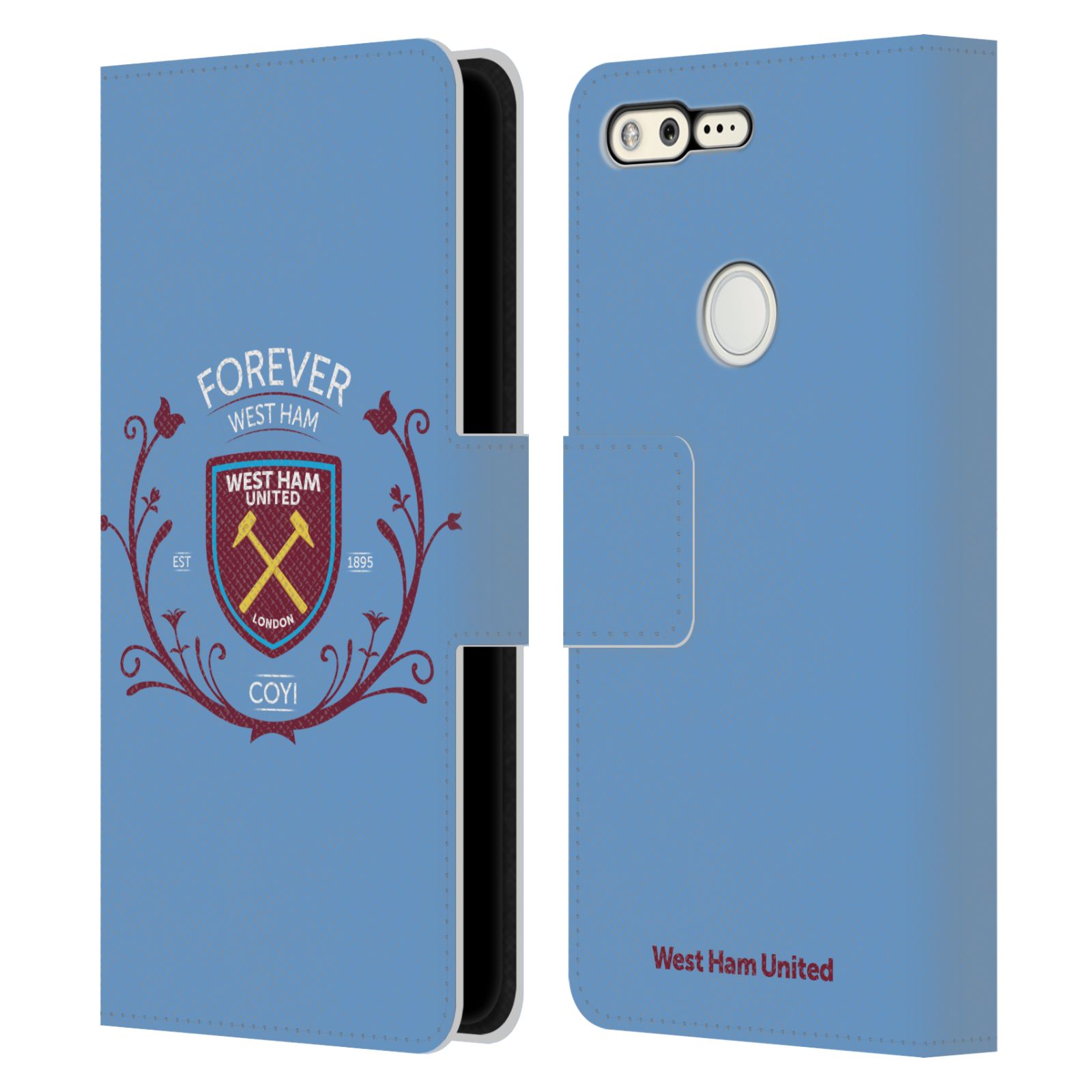 OFFICIAL WEST HAM UNITED FC CREST GRAPHICS LEATHER BOOK CASE FOR GOOGLE PHONES - Picture 8 of 15