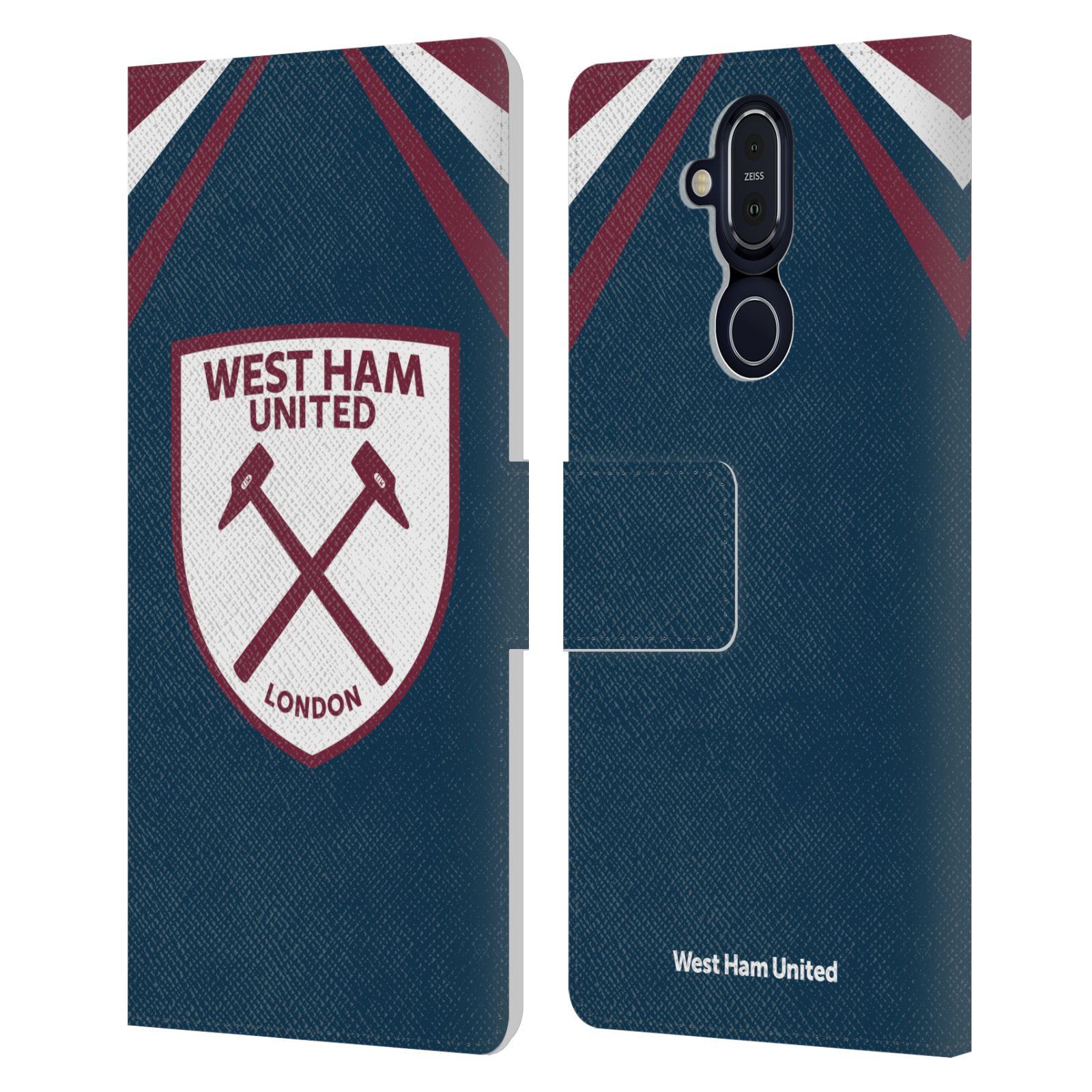 OFFICIAL WEST HAM UNITED FC CREST GRAPHICS LEATHER BOOK CASE FOR NOKIA PHONES - Picture 10 of 15