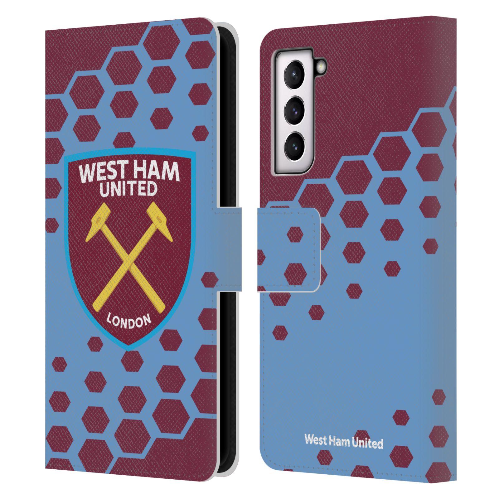 WEST HAM UNITED FC CREST GRAPHICS LEATHER BOOK WALLET CASE FOR SAMSUNG PHONES 4 - Picture 11 of 15
