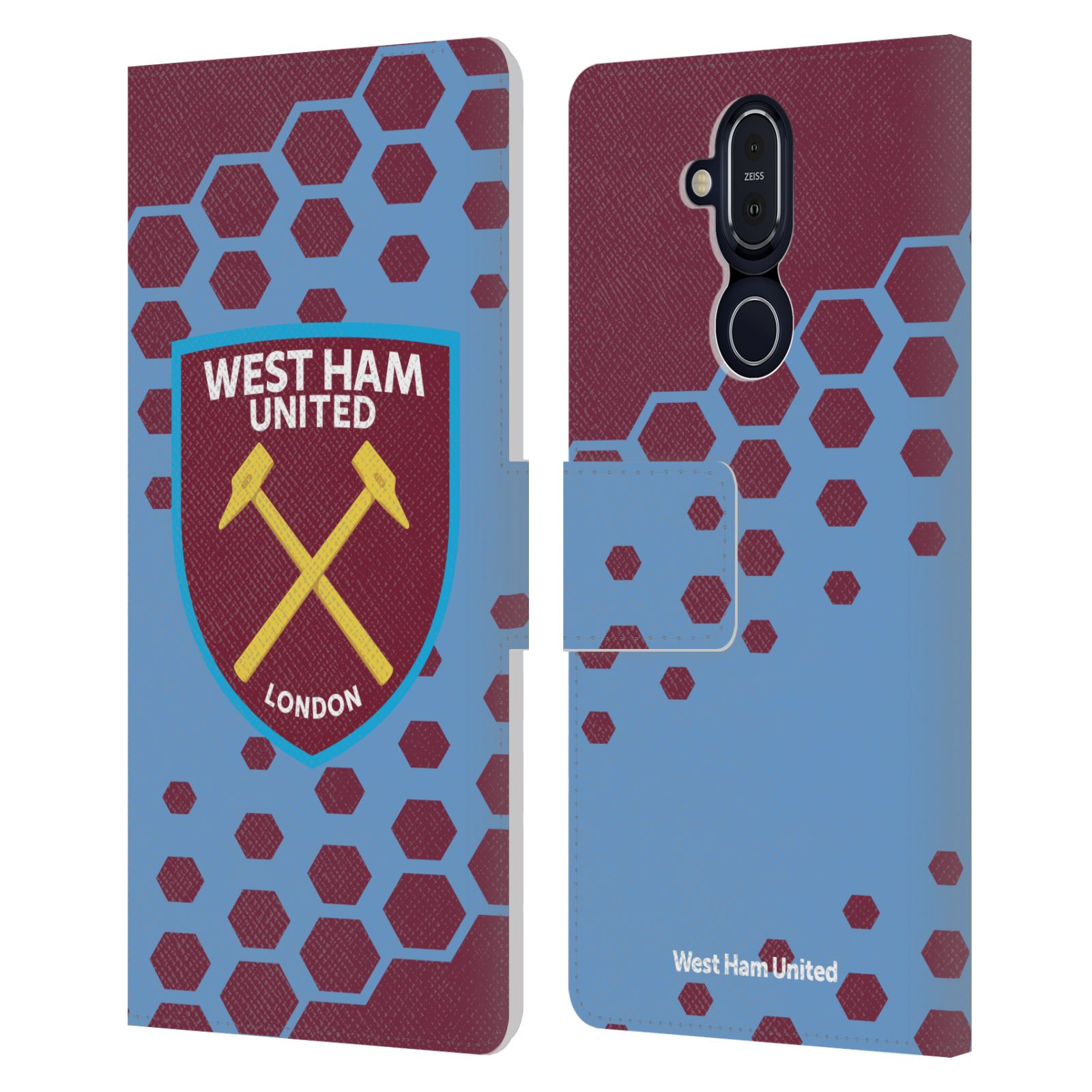 OFFICIAL WEST HAM UNITED FC CREST GRAPHICS LEATHER BOOK CASE FOR NOKIA PHONES - Picture 11 of 15