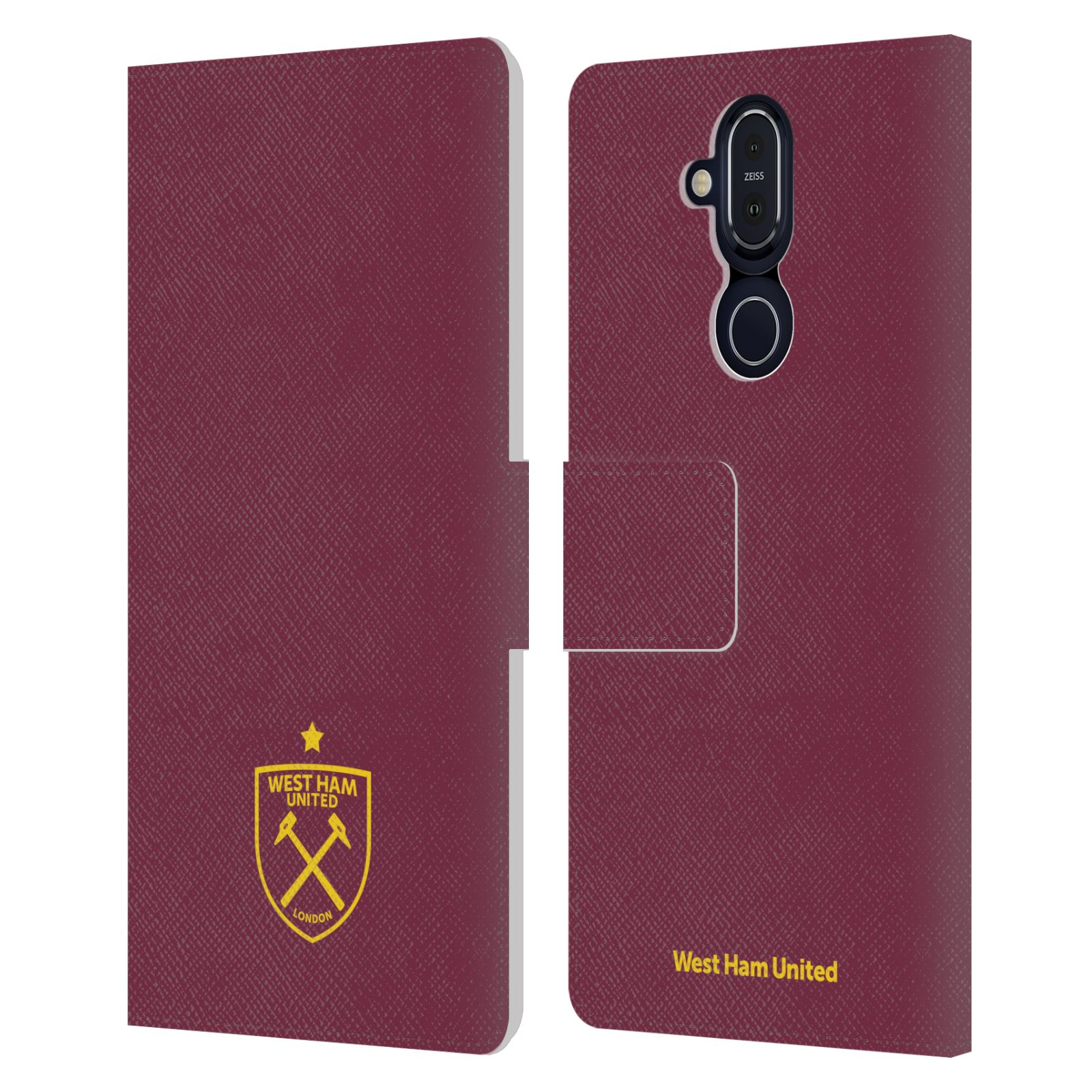 OFFICIAL WEST HAM UNITED FC CREST GRAPHICS LEATHER BOOK CASE FOR NOKIA PHONES - Picture 12 of 15