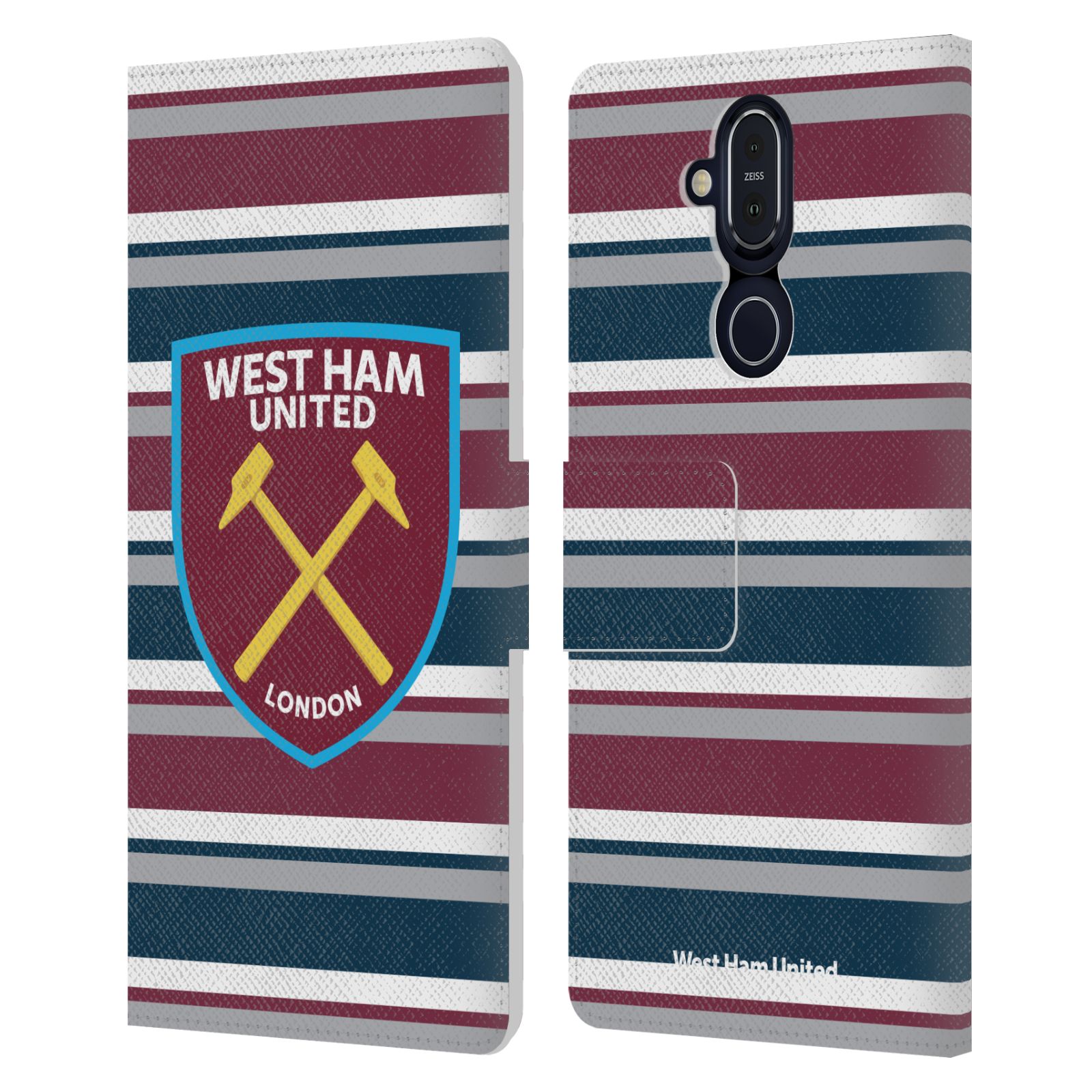 OFFICIAL WEST HAM UNITED FC CREST GRAPHICS LEATHER BOOK CASE FOR NOKIA PHONES - Picture 14 of 15