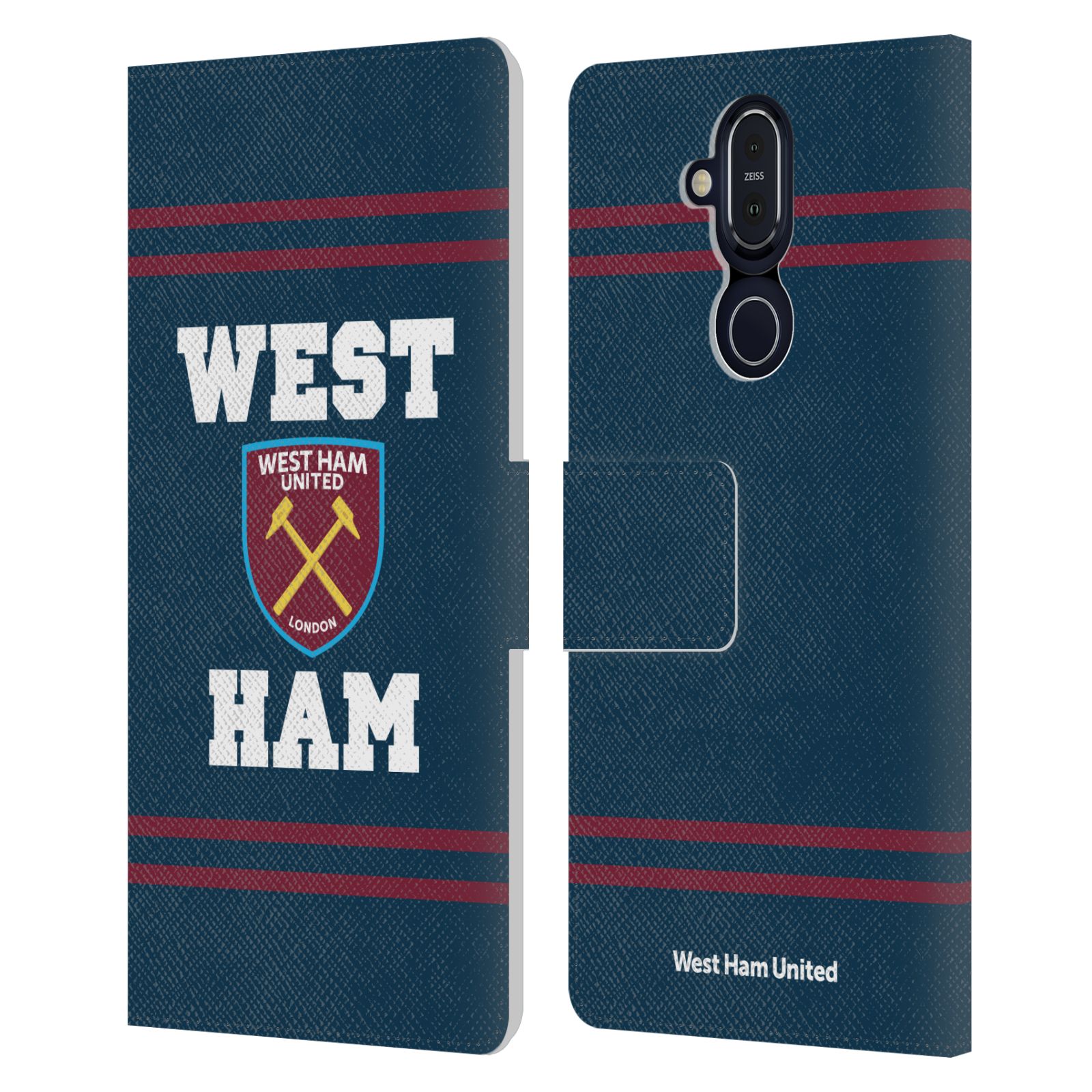 OFFICIAL WEST HAM UNITED FC CREST GRAPHICS LEATHER BOOK CASE FOR NOKIA PHONES - Picture 15 of 15
