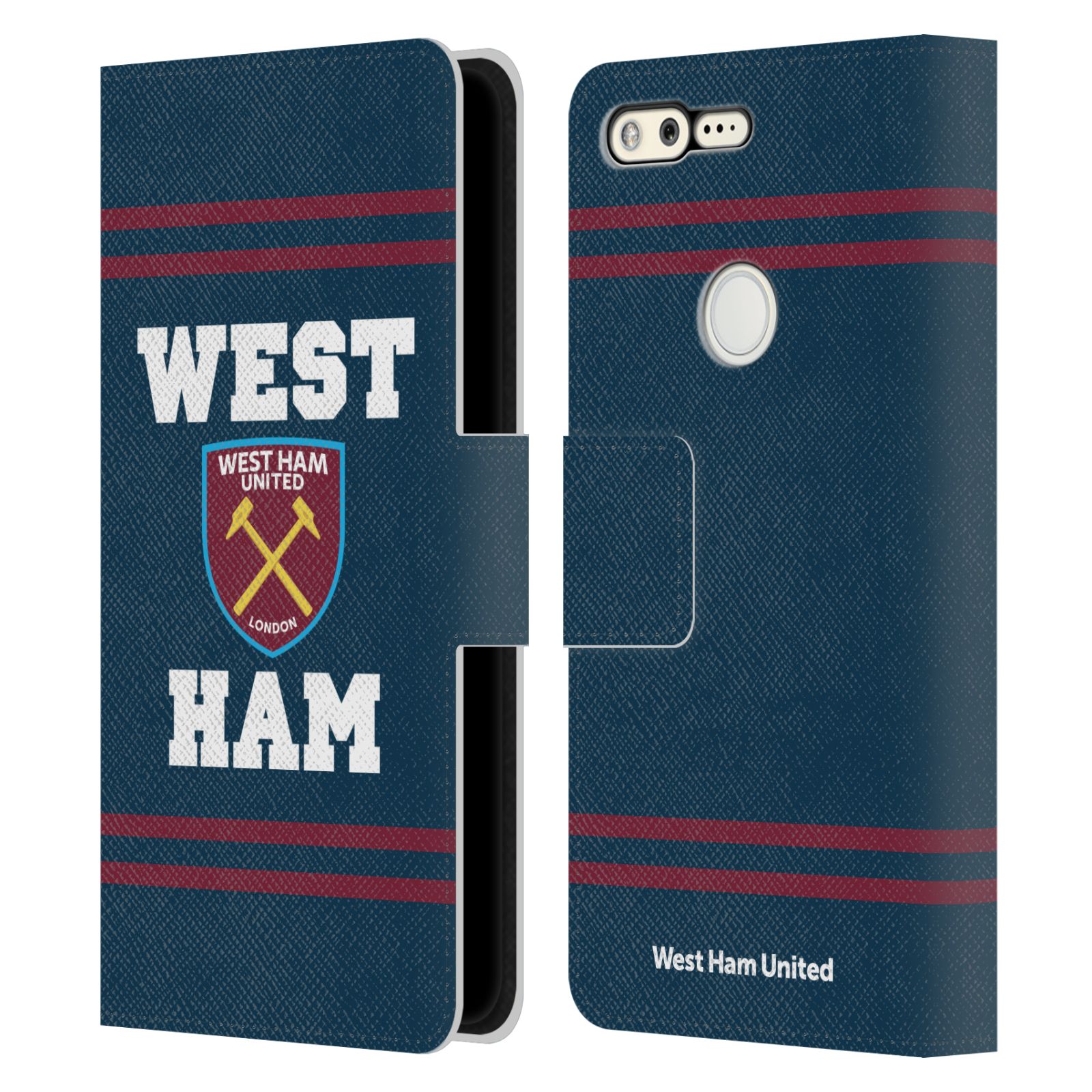 OFFICIAL WEST HAM UNITED FC CREST GRAPHICS LEATHER BOOK CASE FOR GOOGLE PHONES - Picture 15 of 15