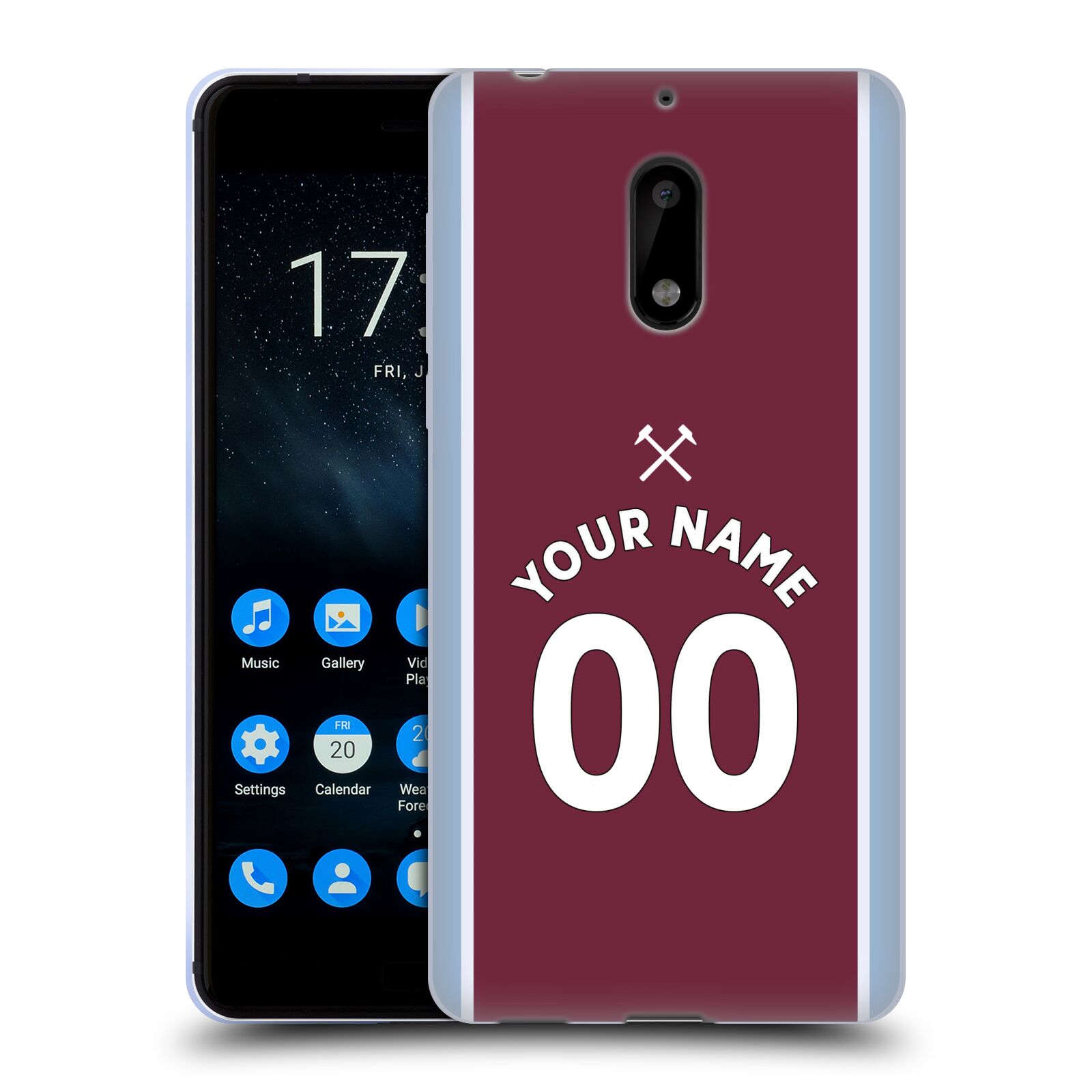 KIT FUNDA GEL PERSONALIZADA WEST HAM UNITED FC 2021/22 PARA TELÉFONOS NOKIA 1 - Imagen 9 de 9