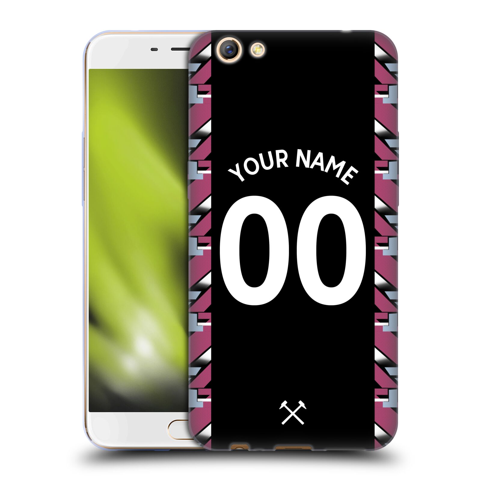 CUSTOM PERSONALIZED WEST HAM UNITED FC 2022/23 KIT SOFT GEL CASE FOR OPPO PHONES