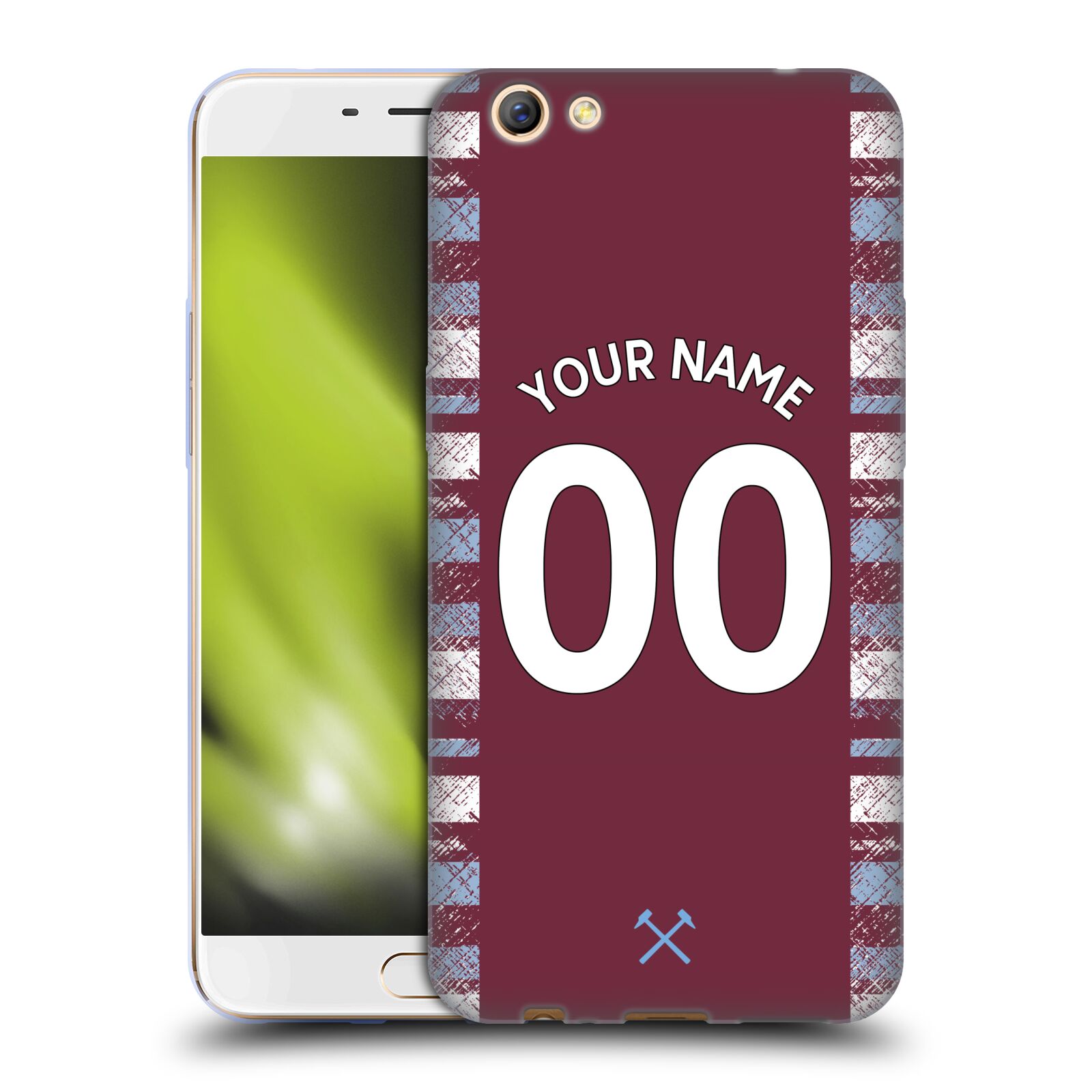 CUSTOM PERSONALIZED WEST HAM UNITED FC 2022/23 KIT SOFT GEL CASE FOR OPPO PHONES