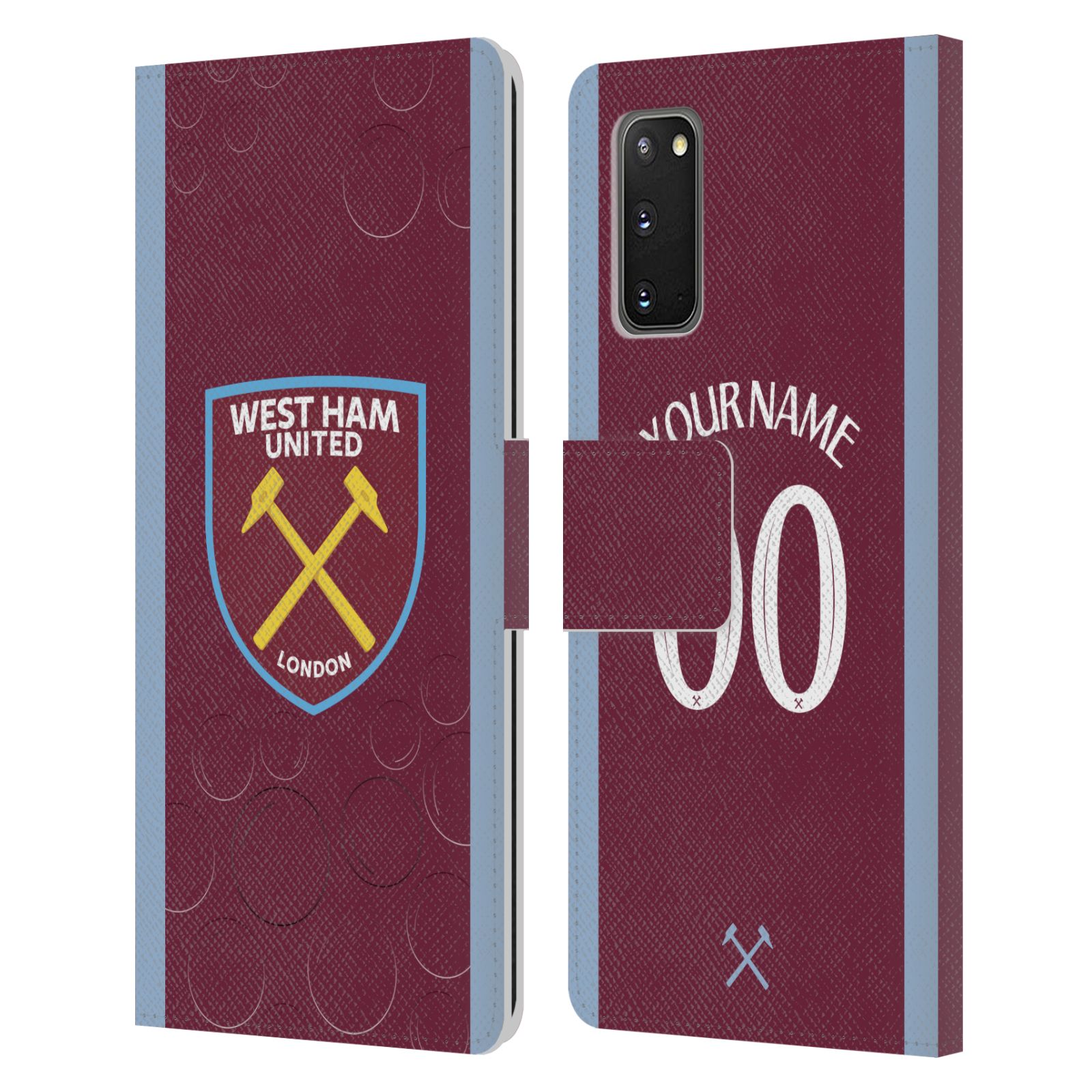 CUSTOMIZED WEST HAM UNITED FC 2023/24 KIT LEATHER BOOK CASE FOR SAMSUNG PHONES 1 - Picture 8 of 8