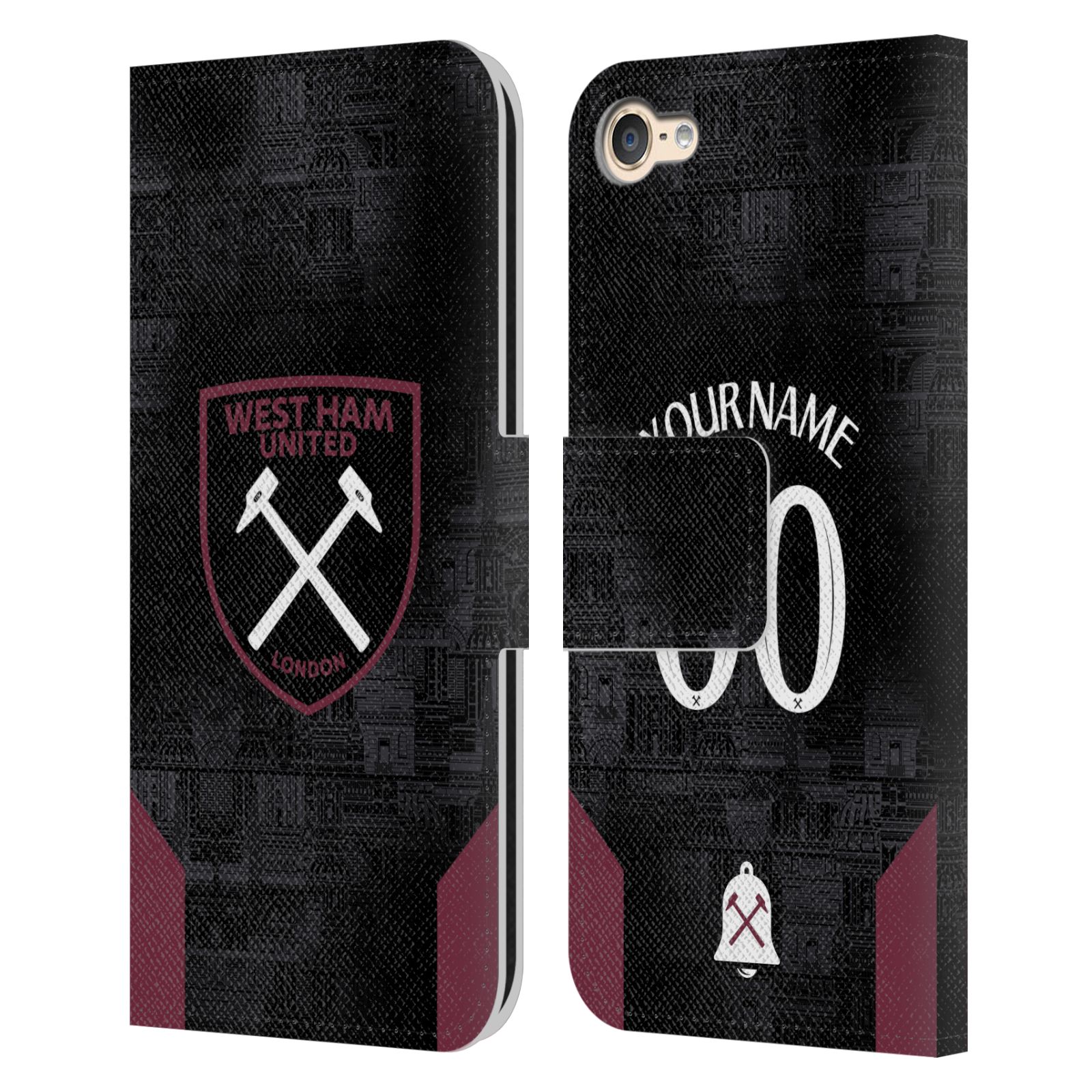 CUSTOM WEST HAM UNITED FC 2024/25 KIT LEATHER BOOK CASE FOR APPLE iPOD TOUCH MP3 - Picture 7 of 9