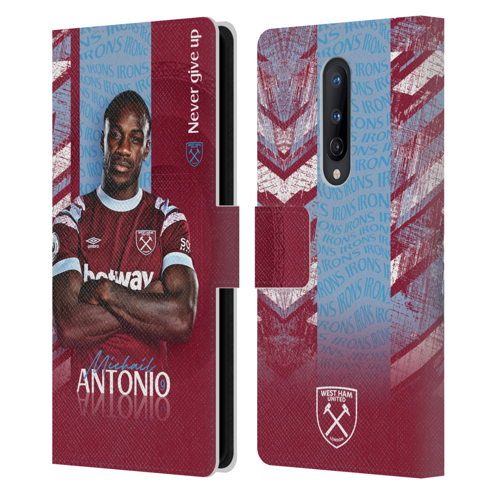WEST HAM UNITED FC 2022/23 FIRST TEAM LEATHER BOOK CASE FOR ONEPLUS PHONES - Picture 10 of 12