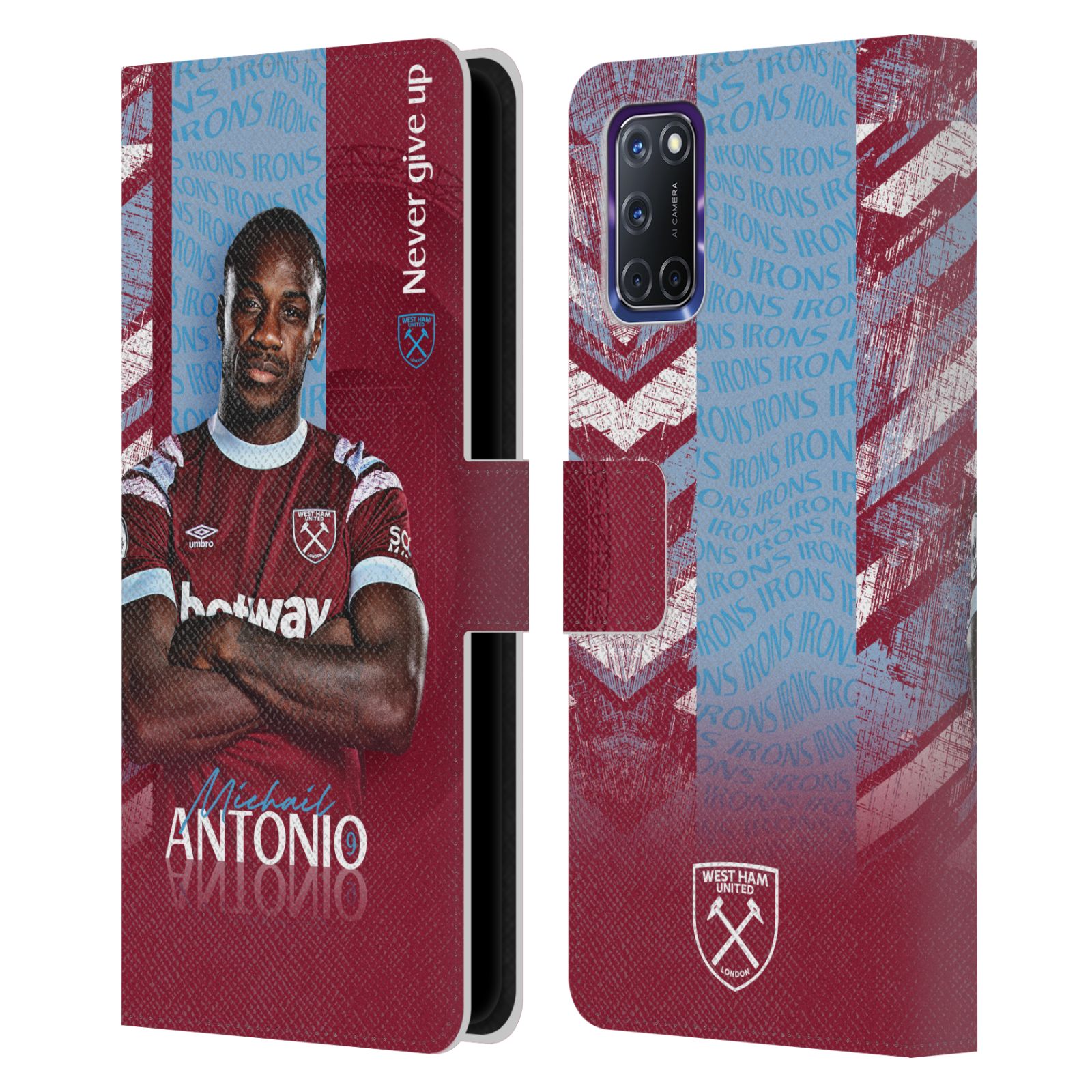 OFFICIAL WEST HAM UNITED FC 2022/23 FIRST TEAM LEATHER BOOK CASE FOR OPPO PHONES - Picture 10 of 12
