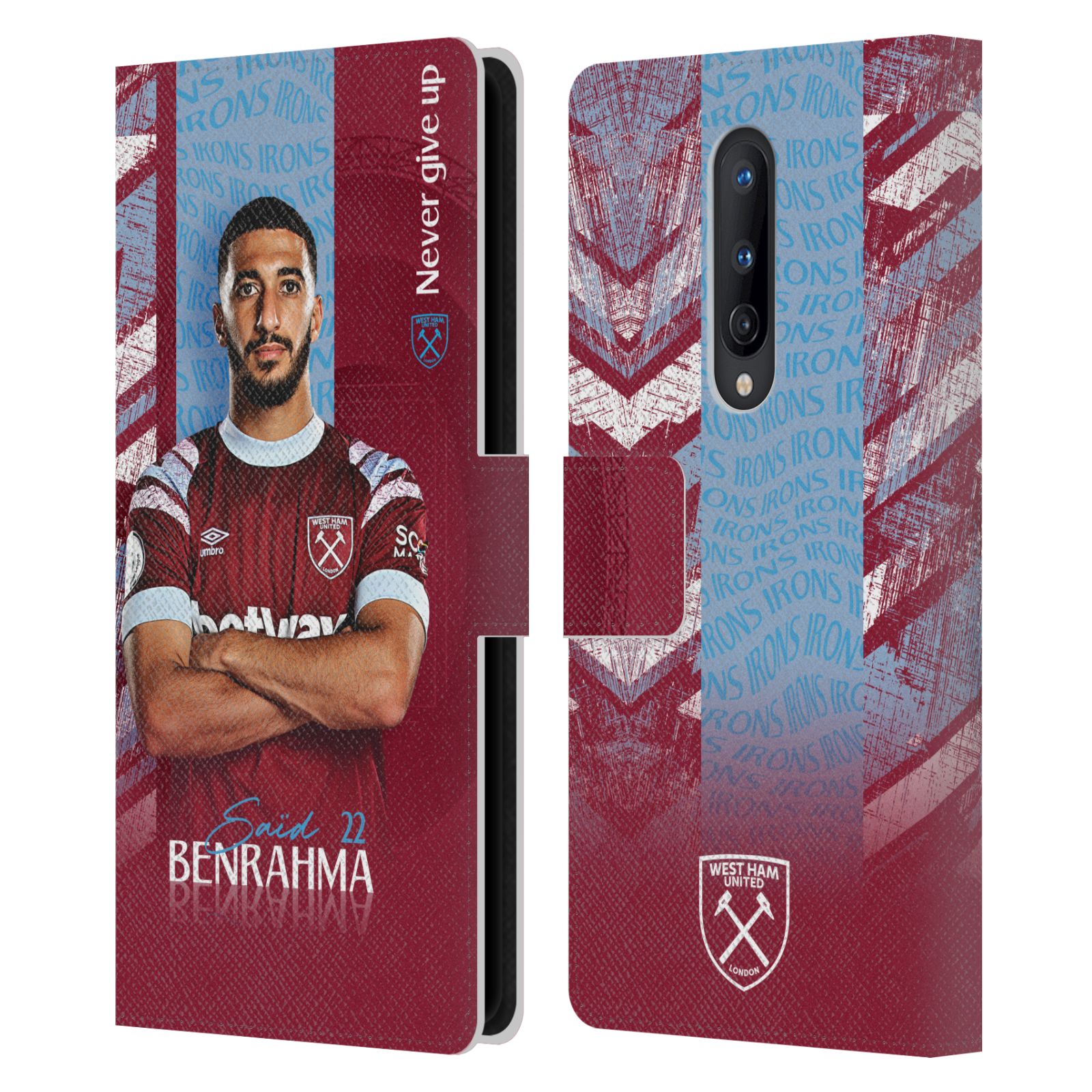 WEST HAM UNITED FC 2022/23 FIRST TEAM LEATHER BOOK CASE FOR ONEPLUS PHONES - Picture 11 of 12