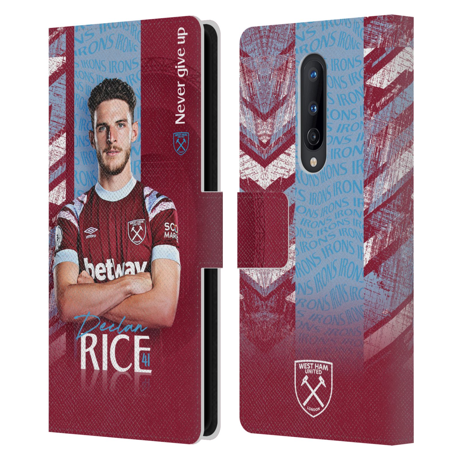WEST HAM UNITED FC 2022/23 FIRST TEAM LEATHER BOOK CASE FOR ONEPLUS PHONES - Picture 7 of 12
