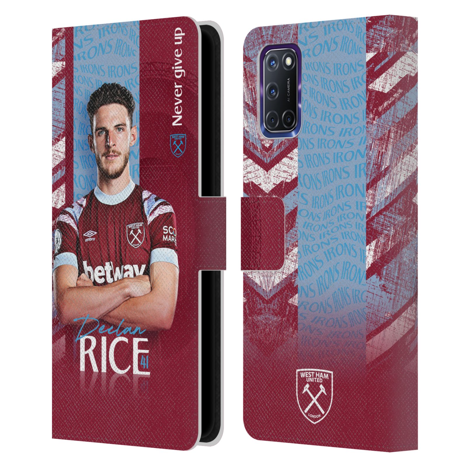 OFFICIAL WEST HAM UNITED FC 2022/23 FIRST TEAM LEATHER BOOK CASE FOR OPPO PHONES - Picture 7 of 12