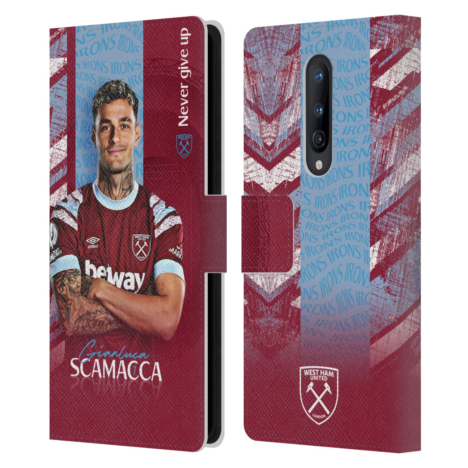 WEST HAM UNITED FC 2022/23 FIRST TEAM LEATHER BOOK CASE FOR ONEPLUS PHONES - Picture 8 of 12