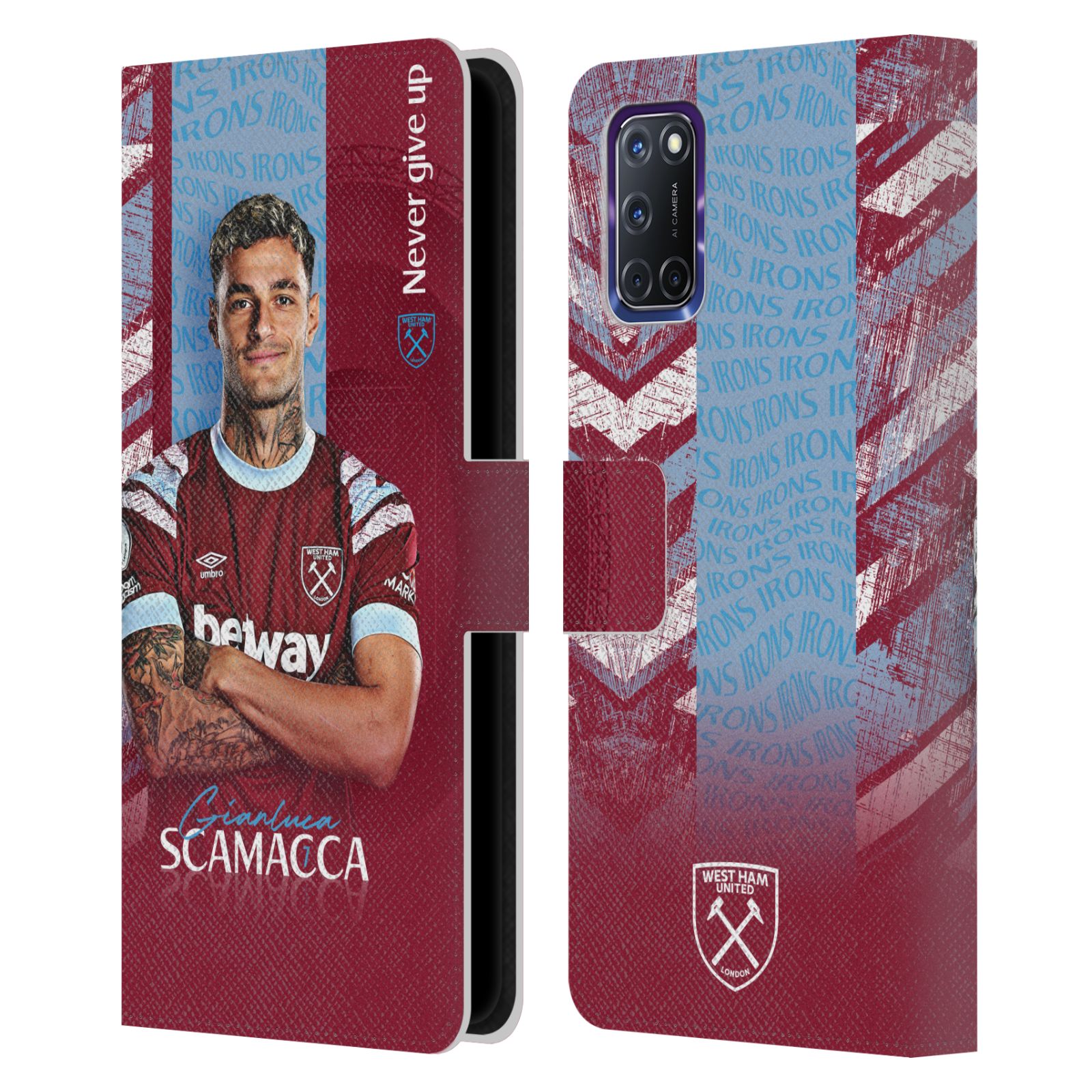 OFFICIAL WEST HAM UNITED FC 2022/23 FIRST TEAM LEATHER BOOK CASE FOR OPPO PHONES - Picture 8 of 12