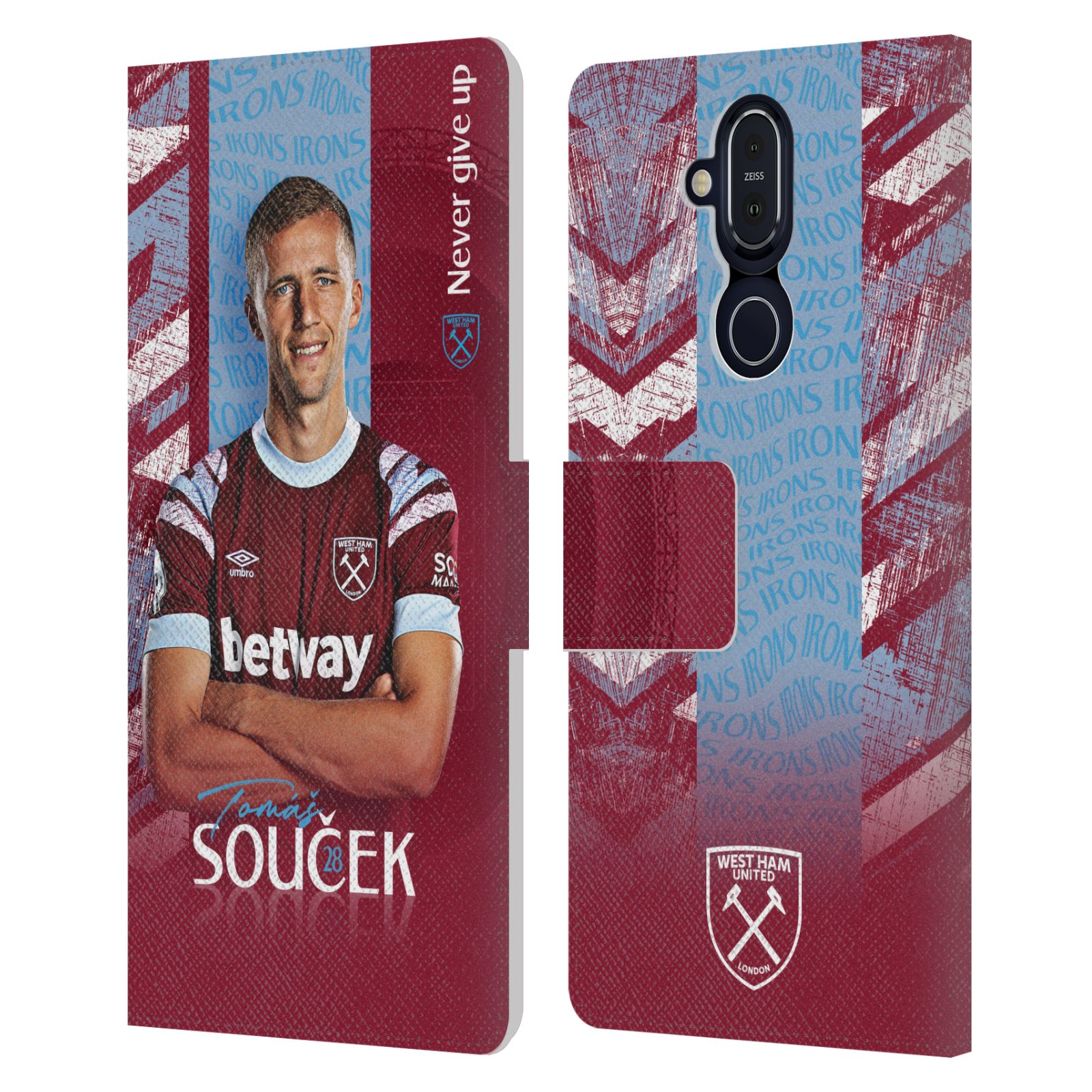 WEST HAM UNITED FC 2022/23 FIRST TEAM LEATHER BOOK WALLET CASE FOR NOKIA PHONES - Picture 12 of 12