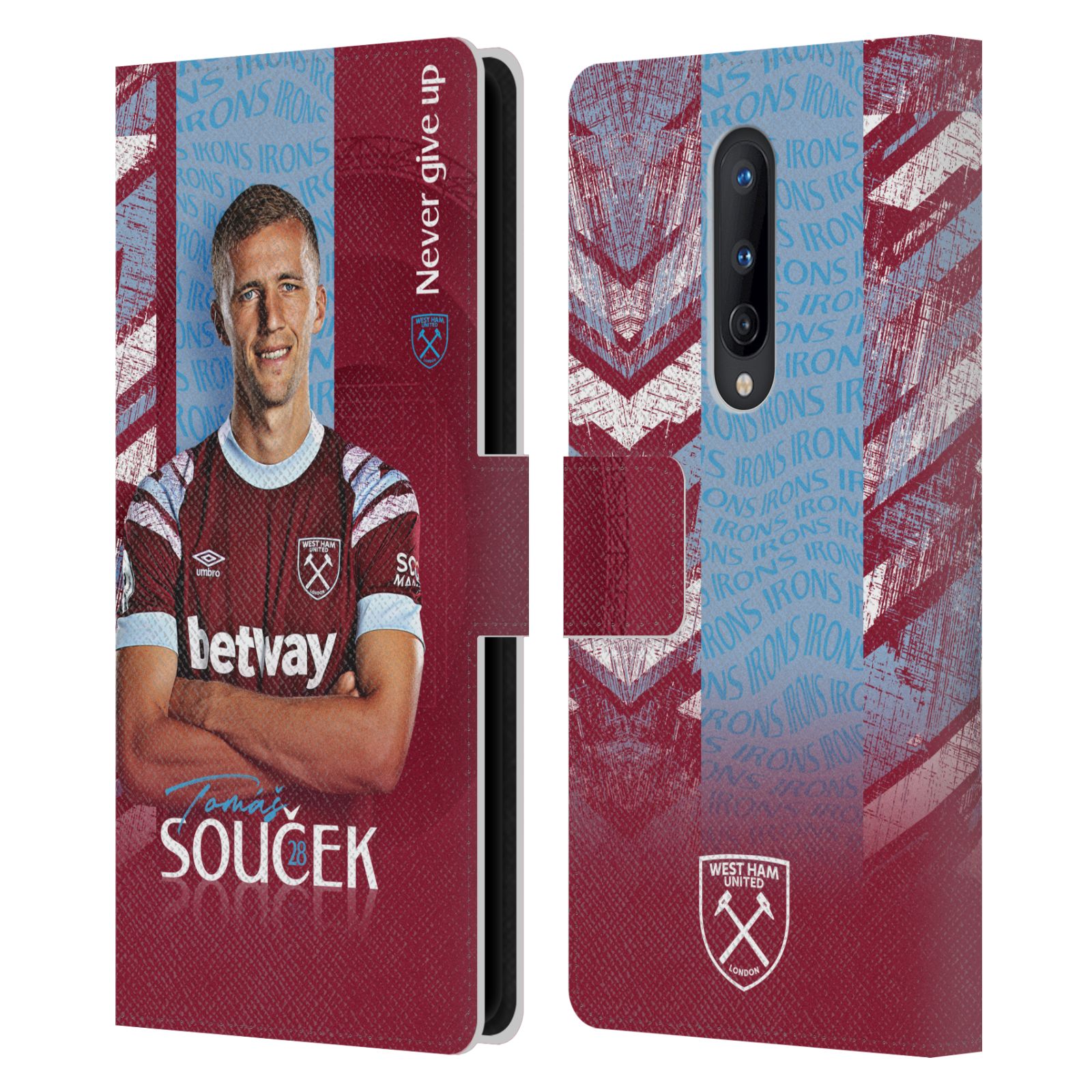 WEST HAM UNITED FC 2022/23 FIRST TEAM LEATHER BOOK CASE FOR ONEPLUS PHONES - Picture 12 of 12