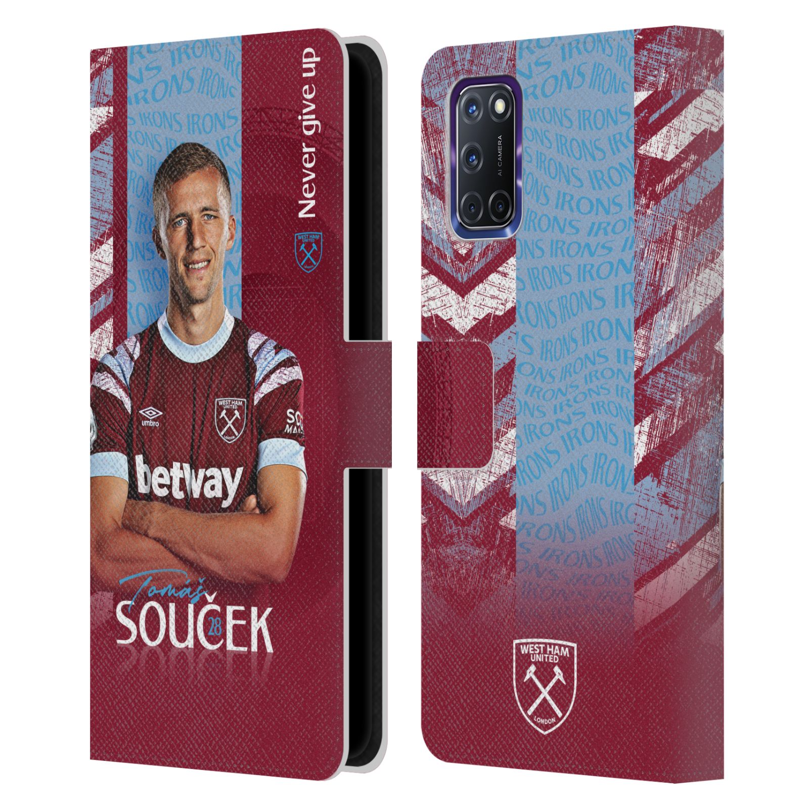 OFFICIAL WEST HAM UNITED FC 2022/23 FIRST TEAM LEATHER BOOK CASE FOR OPPO PHONES - Picture 12 of 12