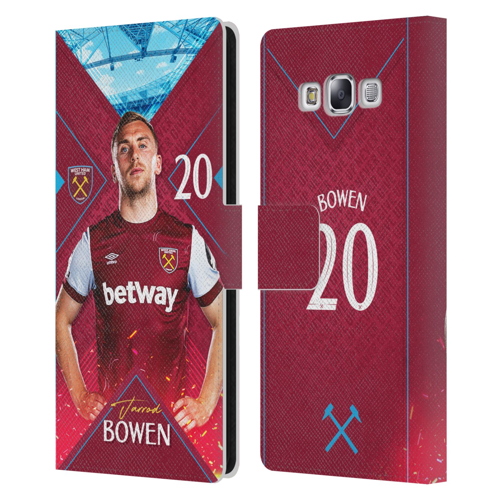 WEST HAM UNITED FC 2023/24 FIRST TEAM LEATHER BOOK CASE FOR SAMSUNG PHONES 3 - Picture 8 of 11