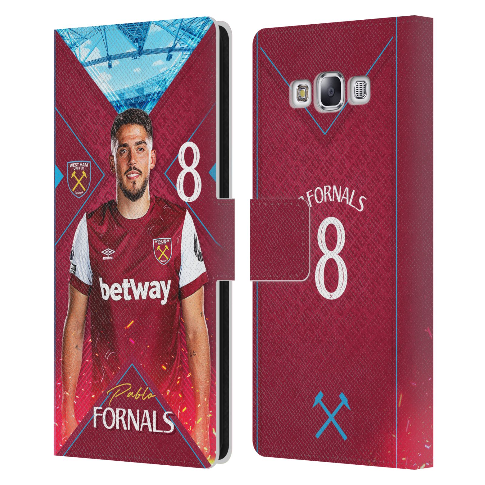 WEST HAM UNITED FC 2023/24 FIRST TEAM LEATHER BOOK CASE FOR SAMSUNG PHONES 3 - Picture 10 of 11