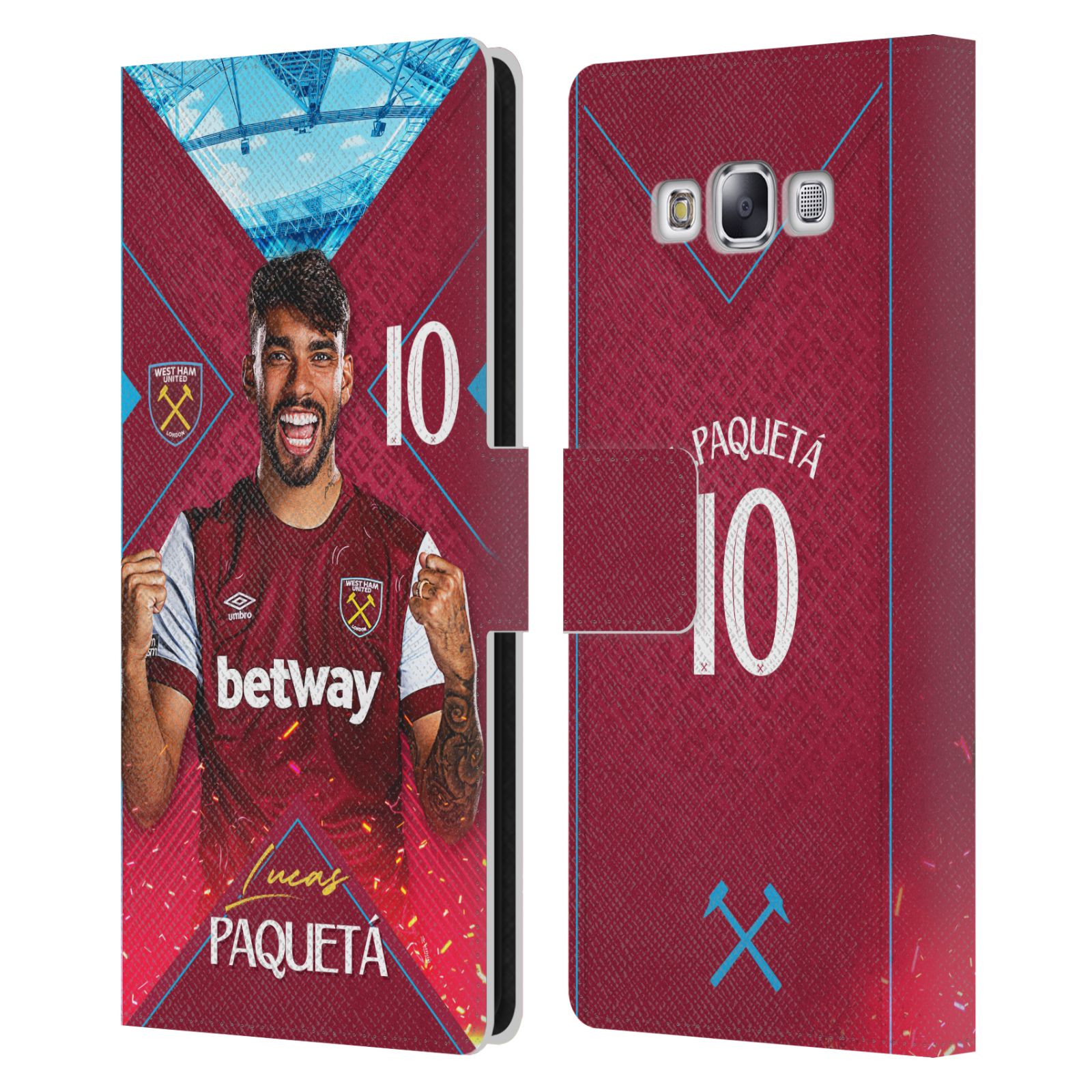 WEST HAM UNITED FC 2023/24 FIRST TEAM LEATHER BOOK CASE FOR SAMSUNG PHONES 3 - Picture 9 of 11